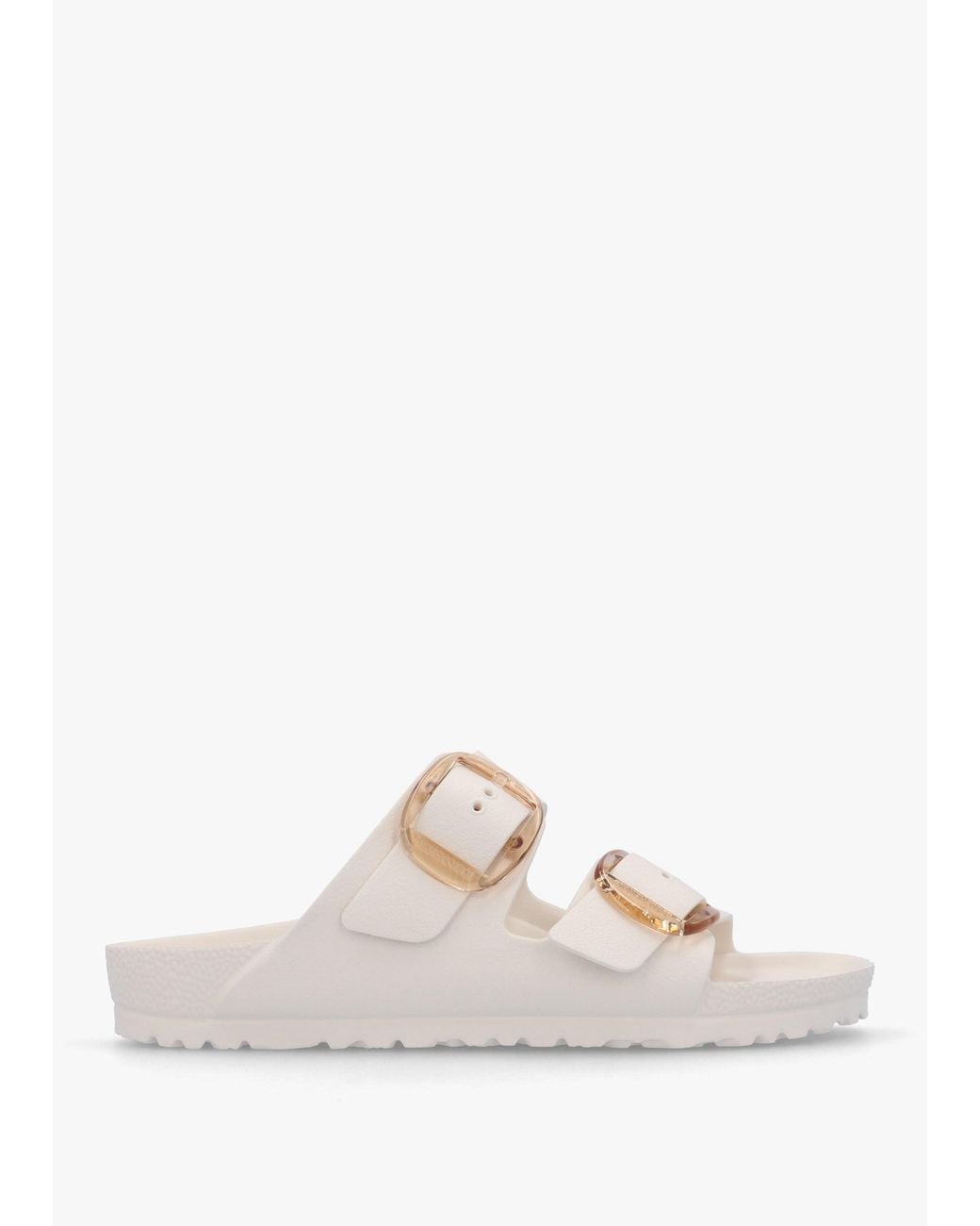 Birkenstock White Arizona Big Buckle Eva Eggshell Two Bar Mules