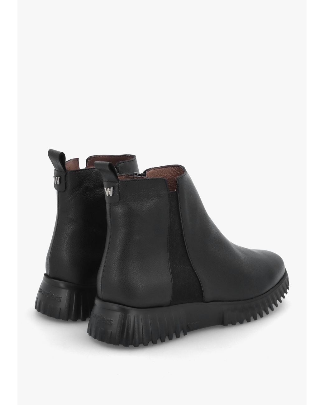 Wonders Black Chelsea Boots