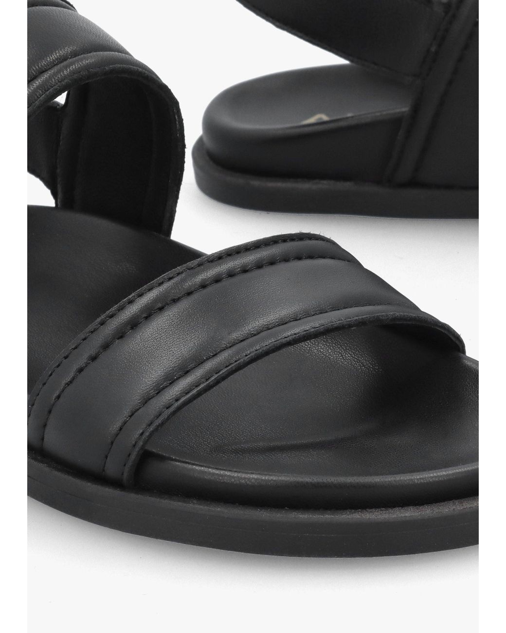 Alpe Black Avadi Two Bar Flat Sandals