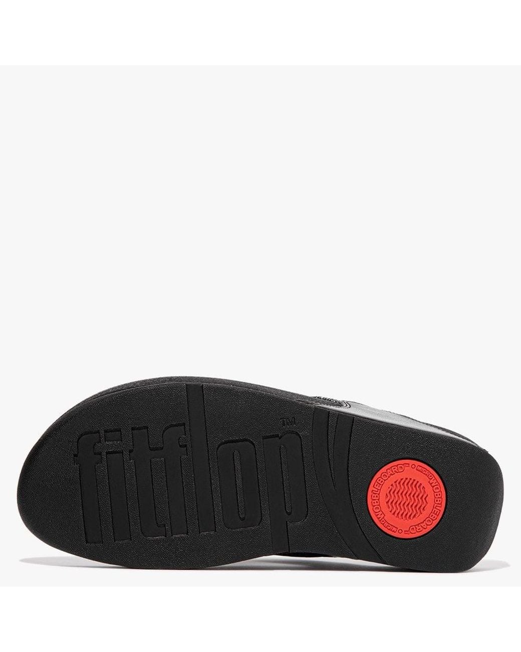 Fitflop Lulu Glitz All Black Toe Post Sandals