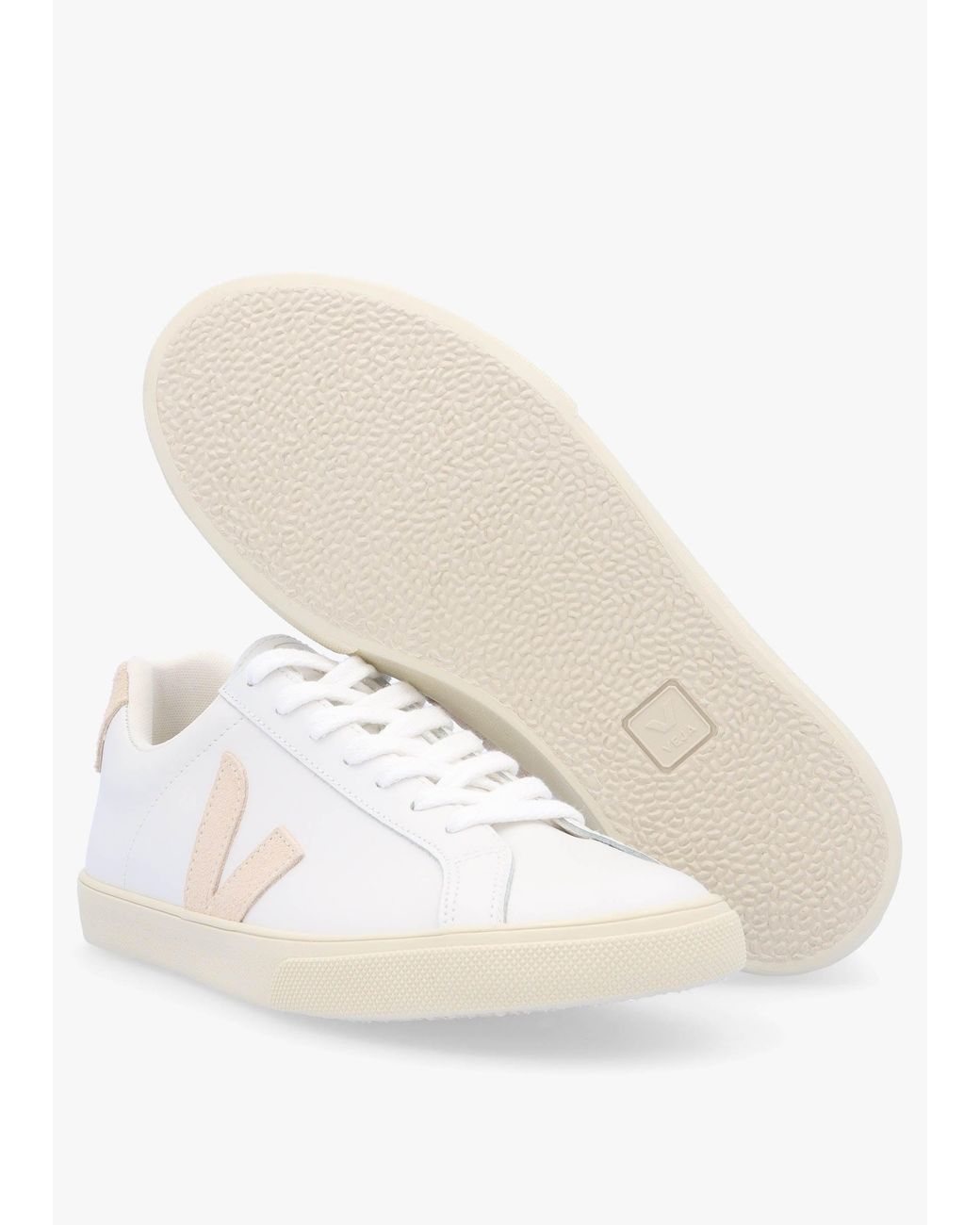 Veja White Esplar Logo Leather Extra Sable Trainers