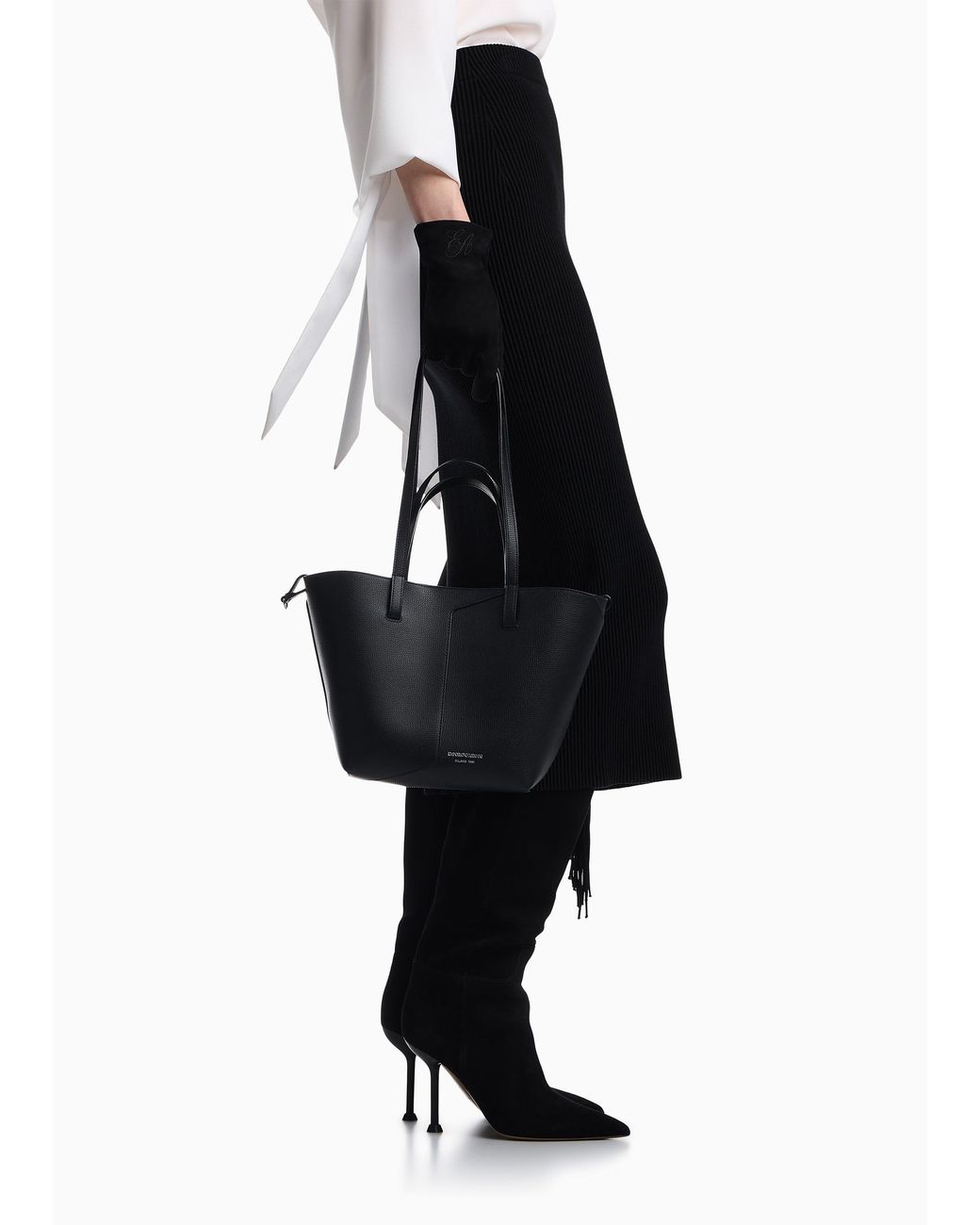 Emporio Armani Black 1981 Mini Leather Shoulder Bag