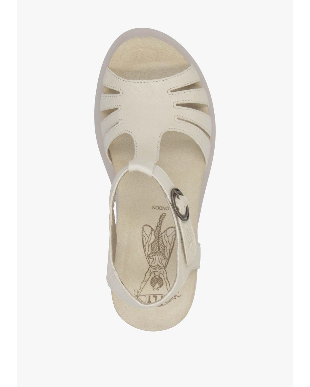 Fly London Natural Gait T Bar Wedge Sandals