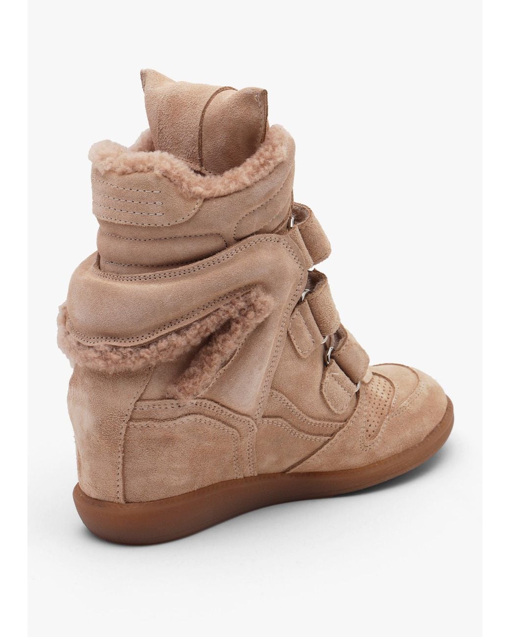 Bronx Brown Jae-Yy Shearling High Top Wedge Trainers