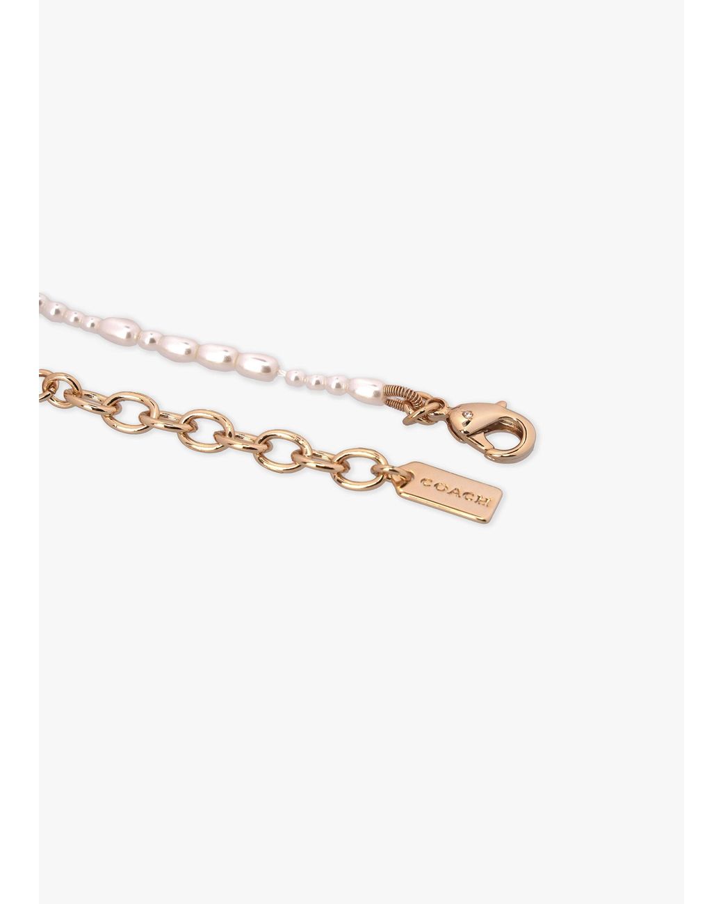 COACH White Pearl Bow Bracelet