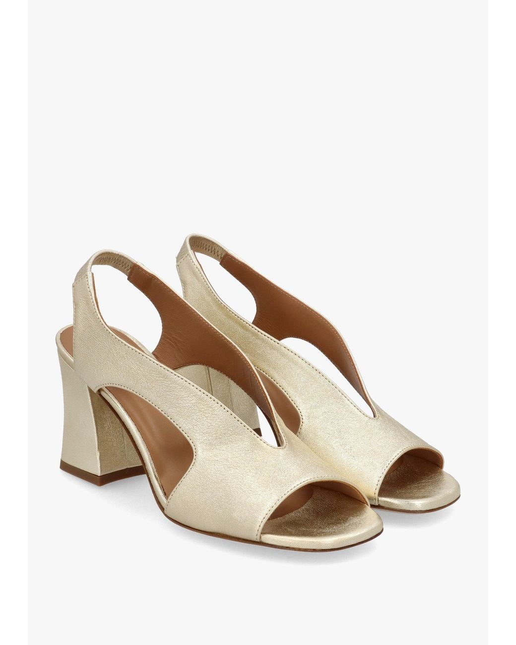 Daniel Natural Scoop Cut Away Shaped Heel Sandals