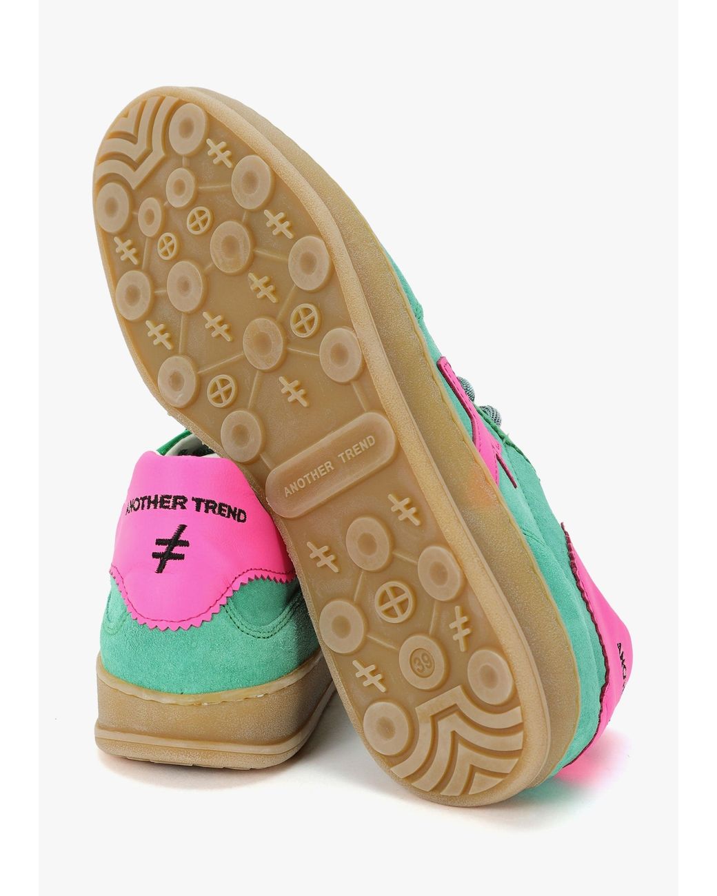 Another Trend Green Metallic Leather Trainers