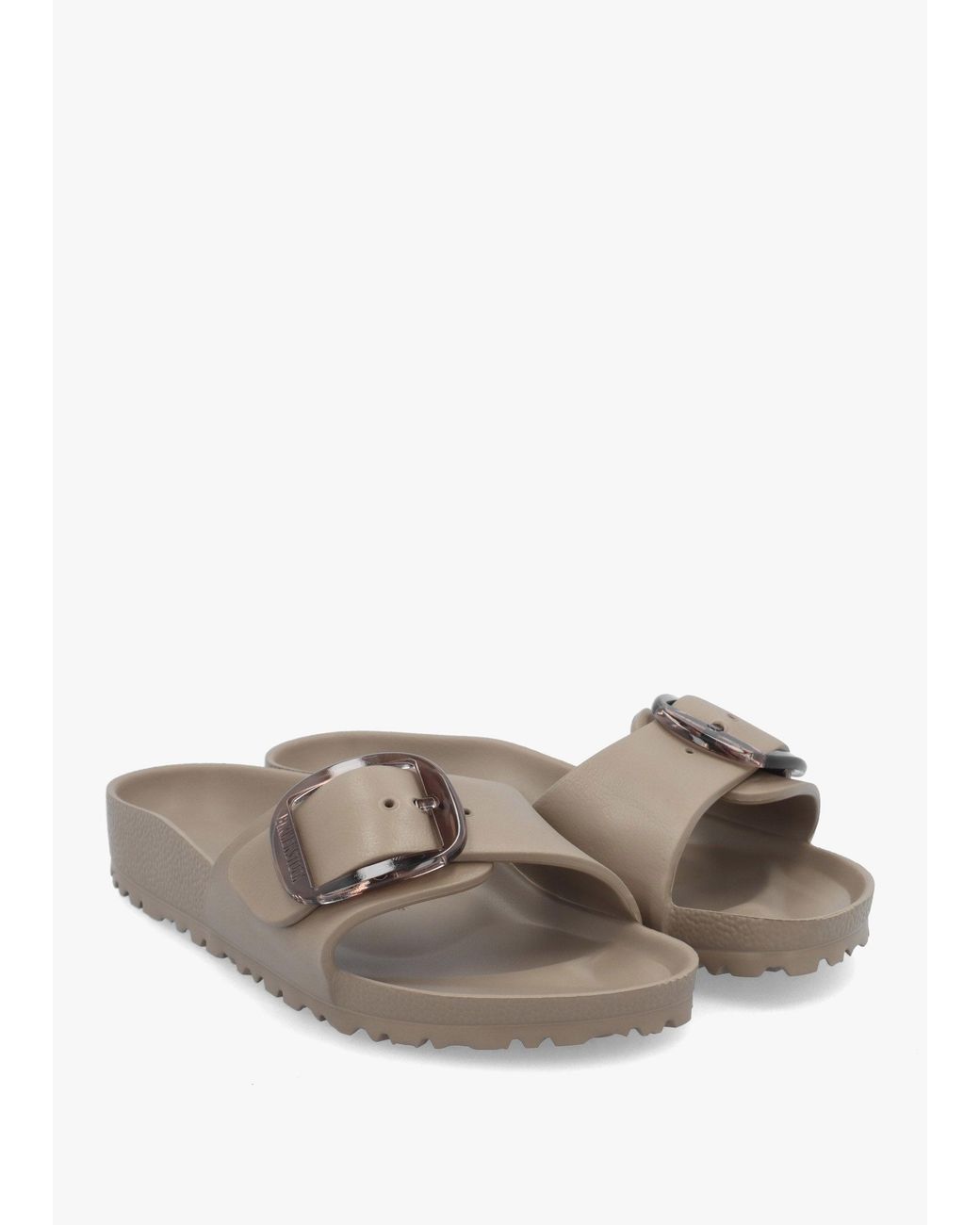Birkenstock White Madrid Eva Big Buckle Taupe Mules