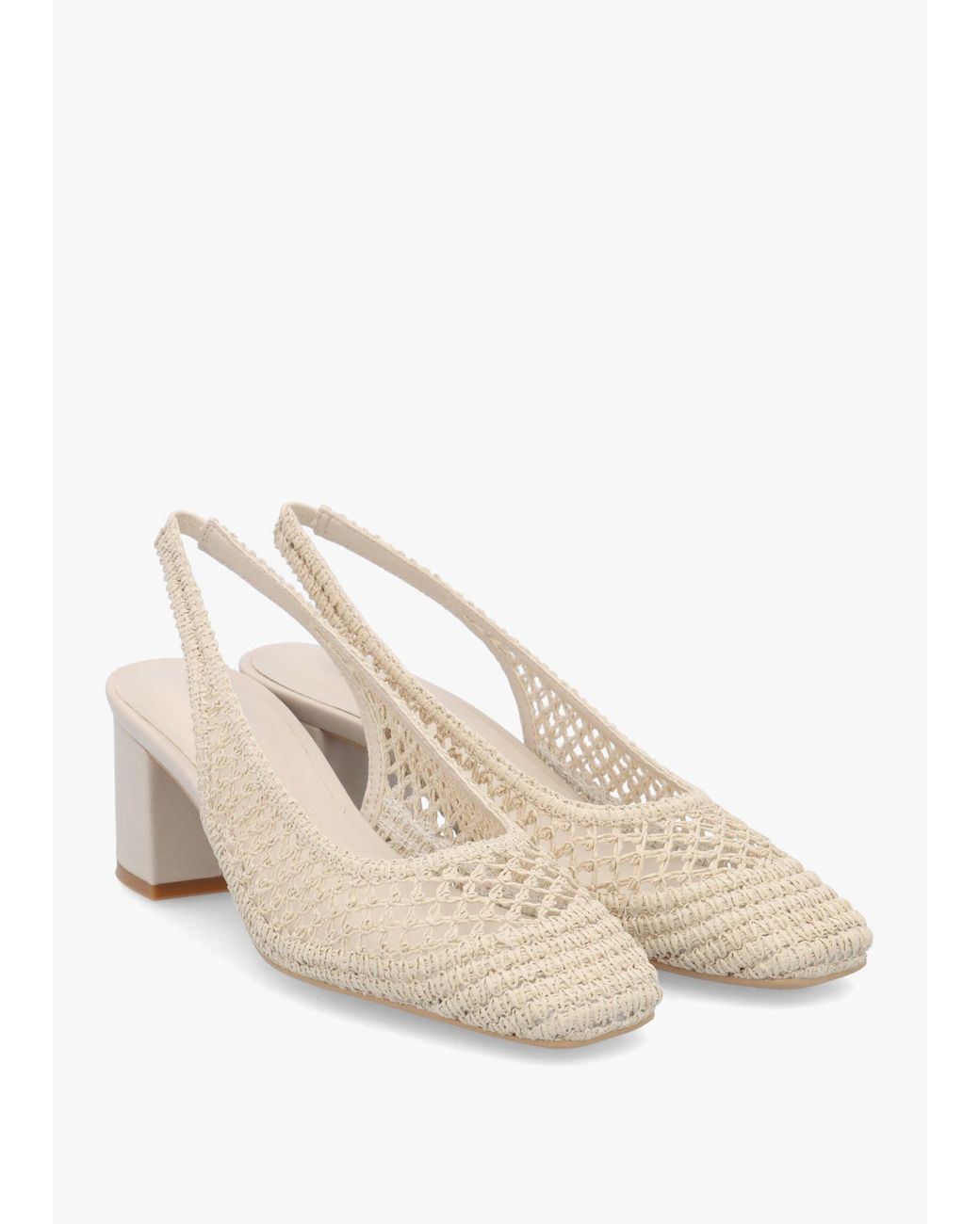 Daniel White Rosie Woven Sling Back Heeled Court Shoes