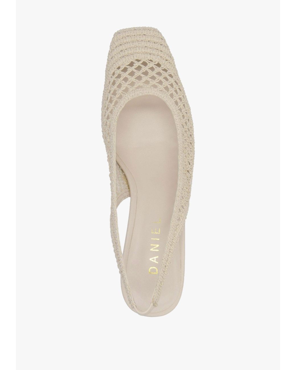 Daniel White Rosie Woven Sling Back Heeled Court Shoes
