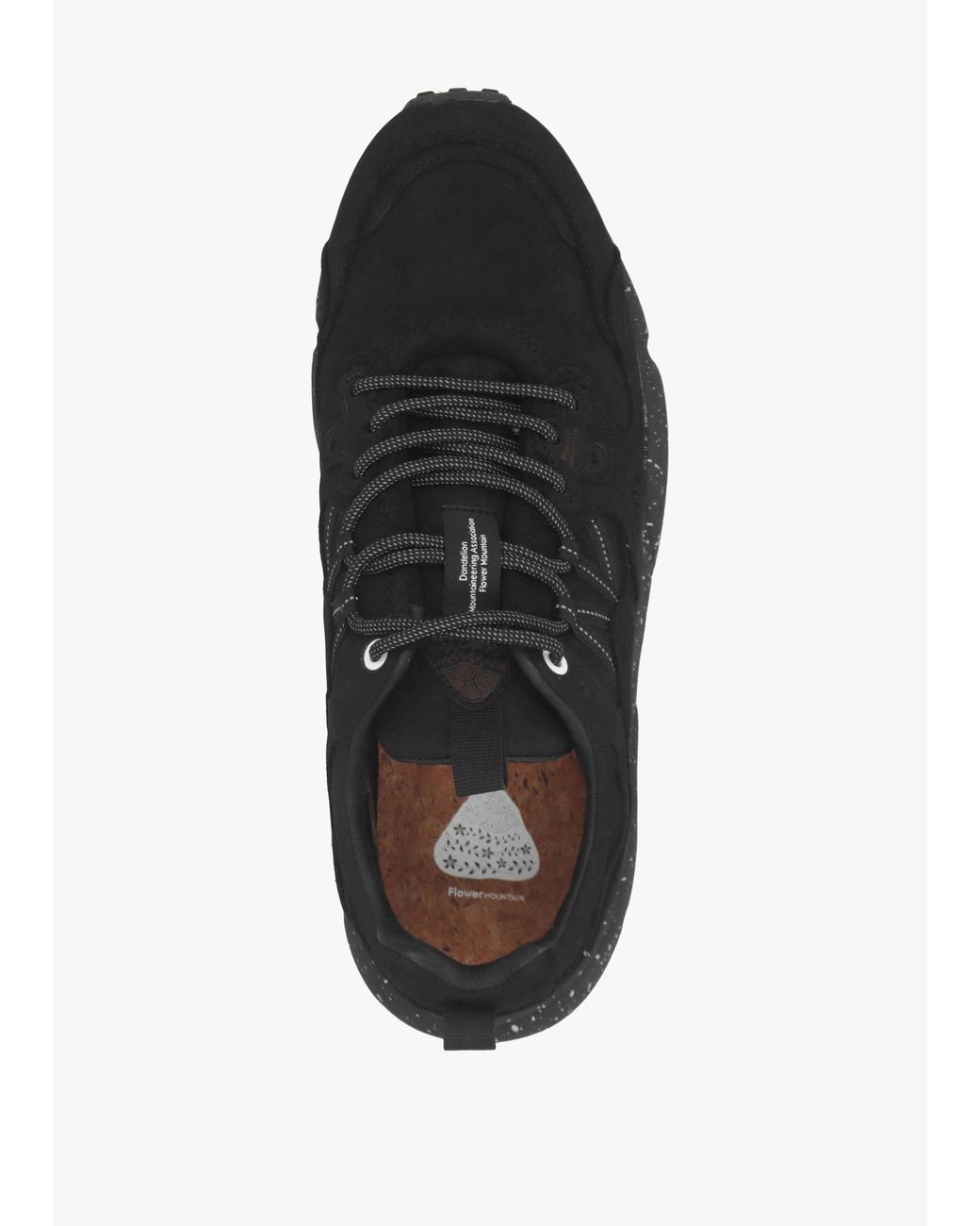 Flower Mountain Black Yamano 3 Uni Deep Soft Nubuck Trainers