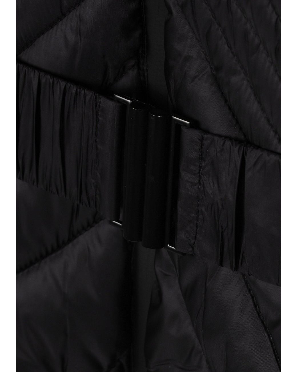 Elena Wang Black Quilted Belted Puffer Jacket