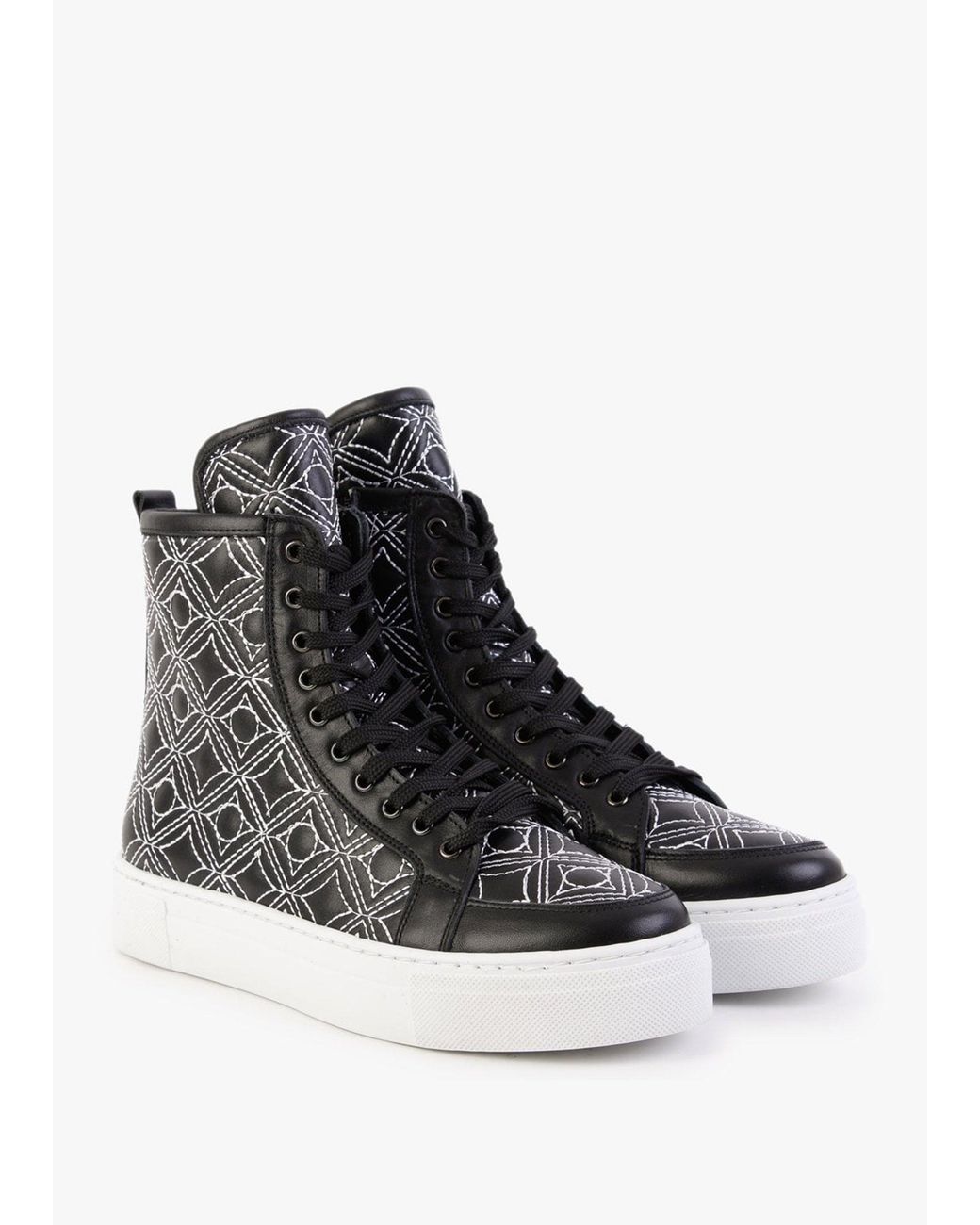 Daniel Black Bimpani Quilted High Top Trainers
