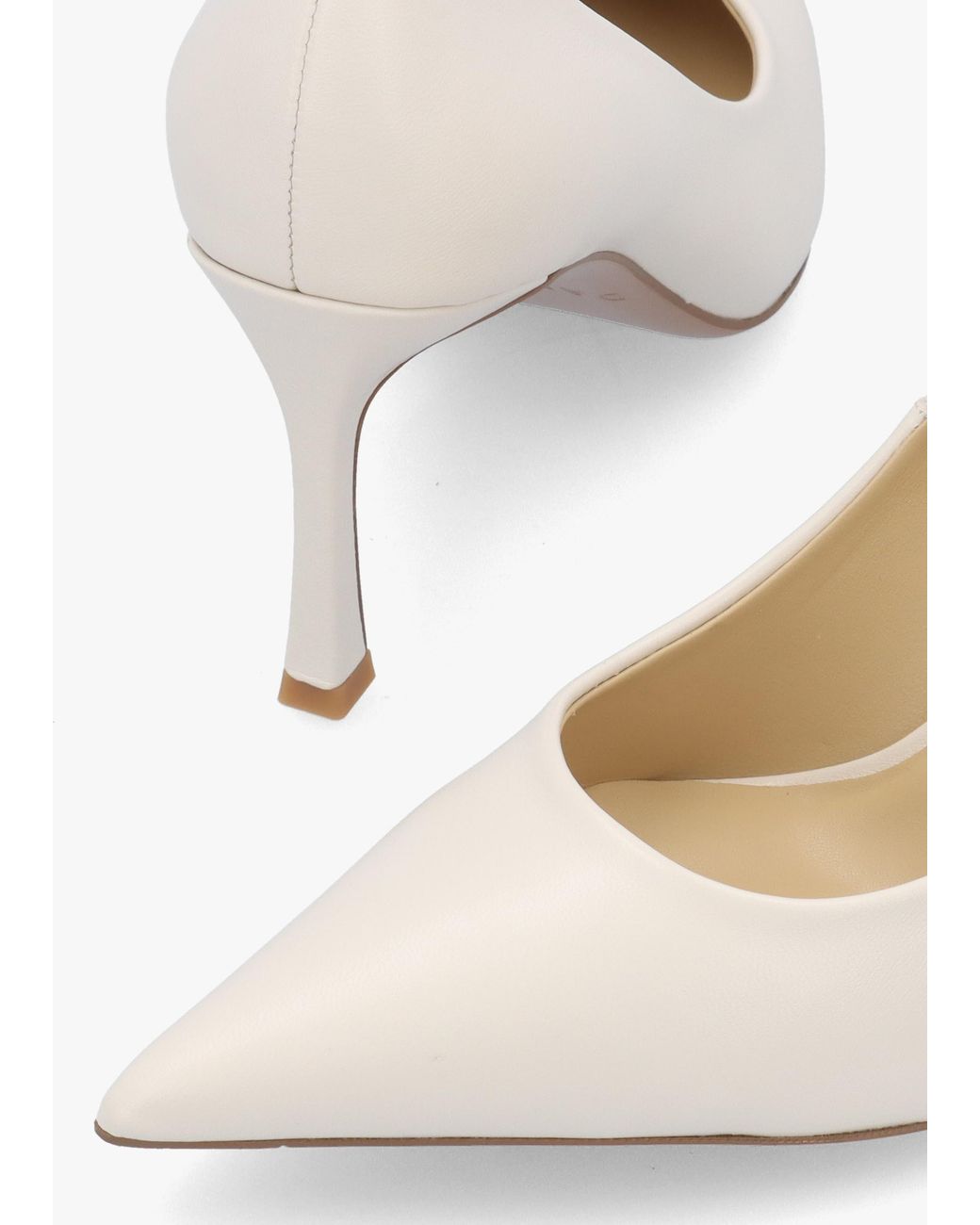 Daniel White Enjoy Cream Leather High Heel Court Shoes