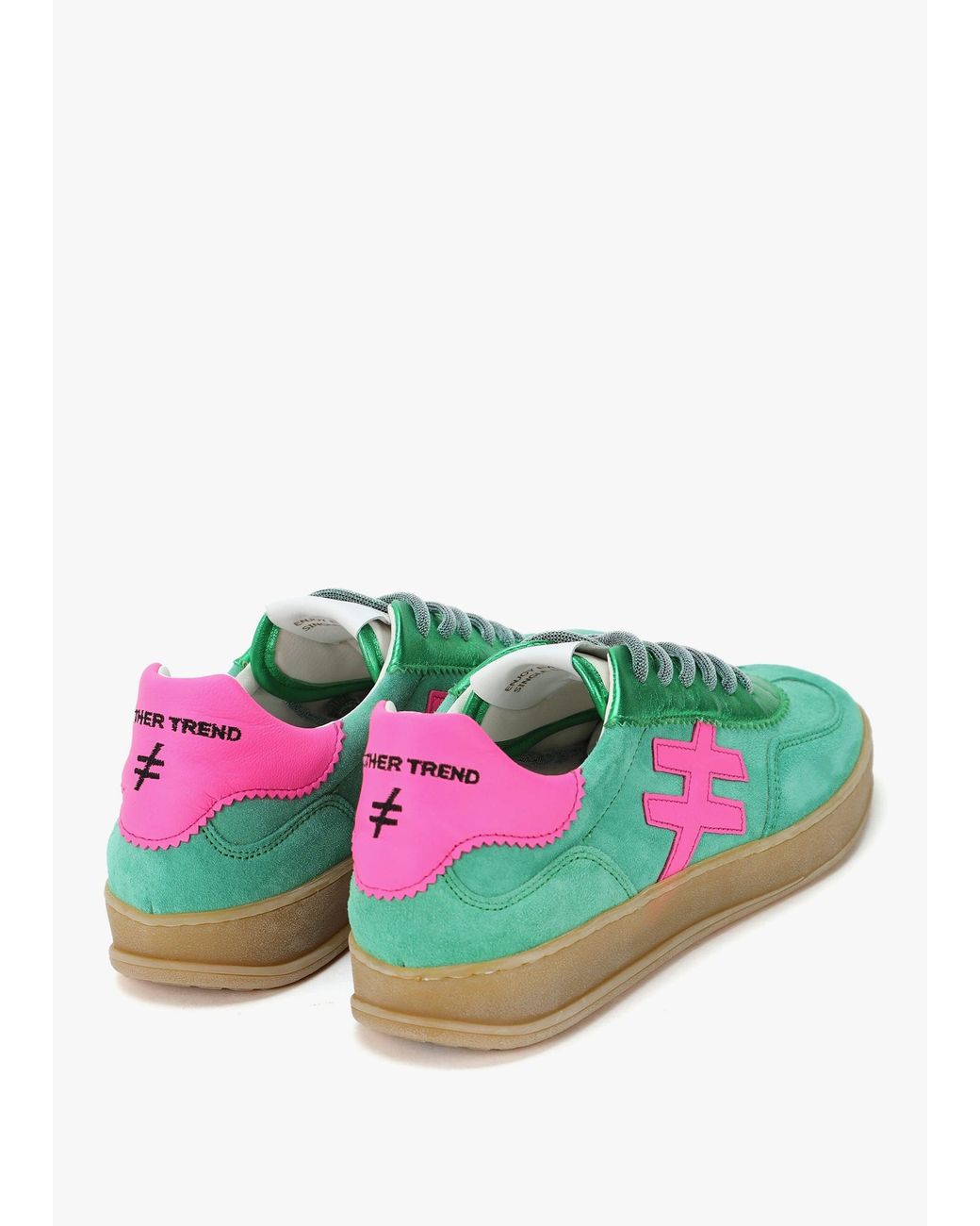 Another Trend Green Metallic Leather Trainers