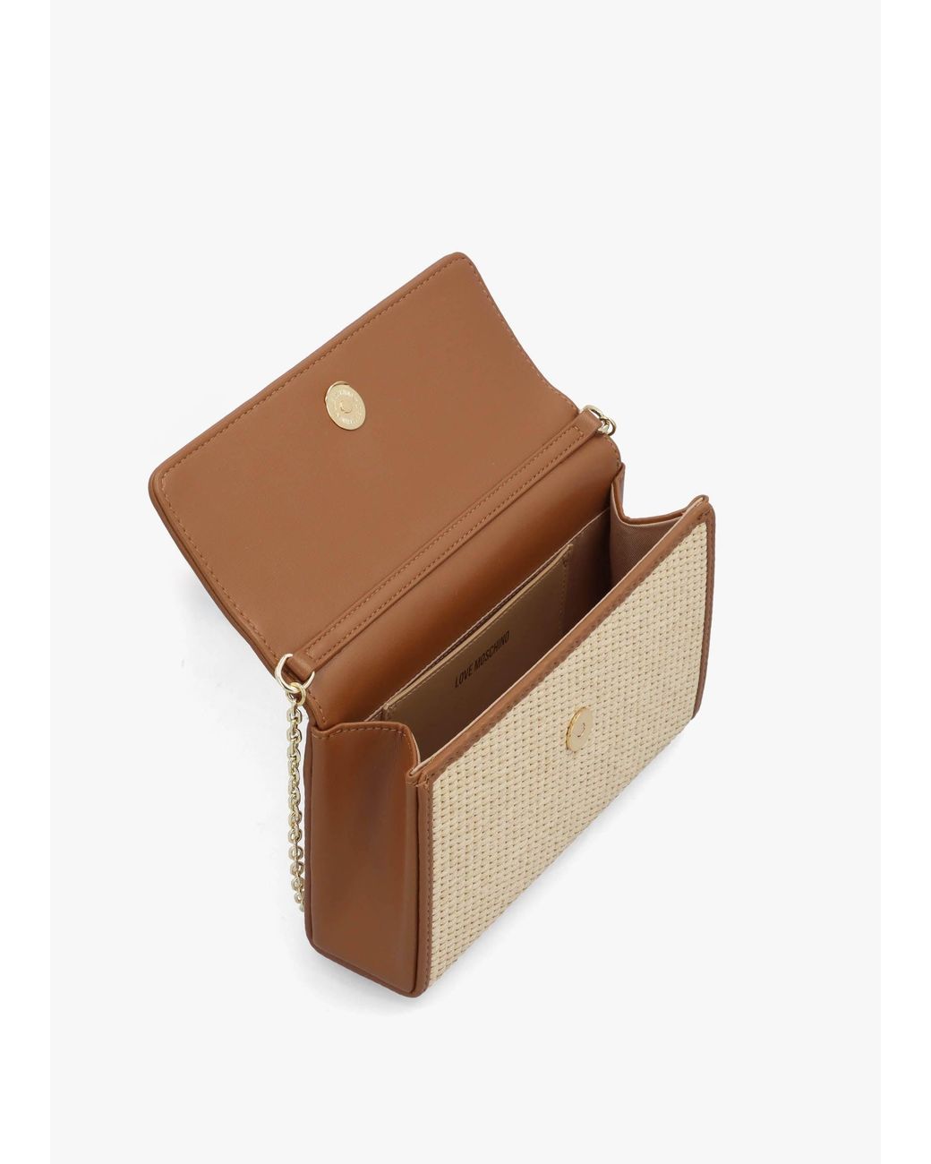 Love Moschino Brown Straw Chic Cuoio Cross-Body Bag