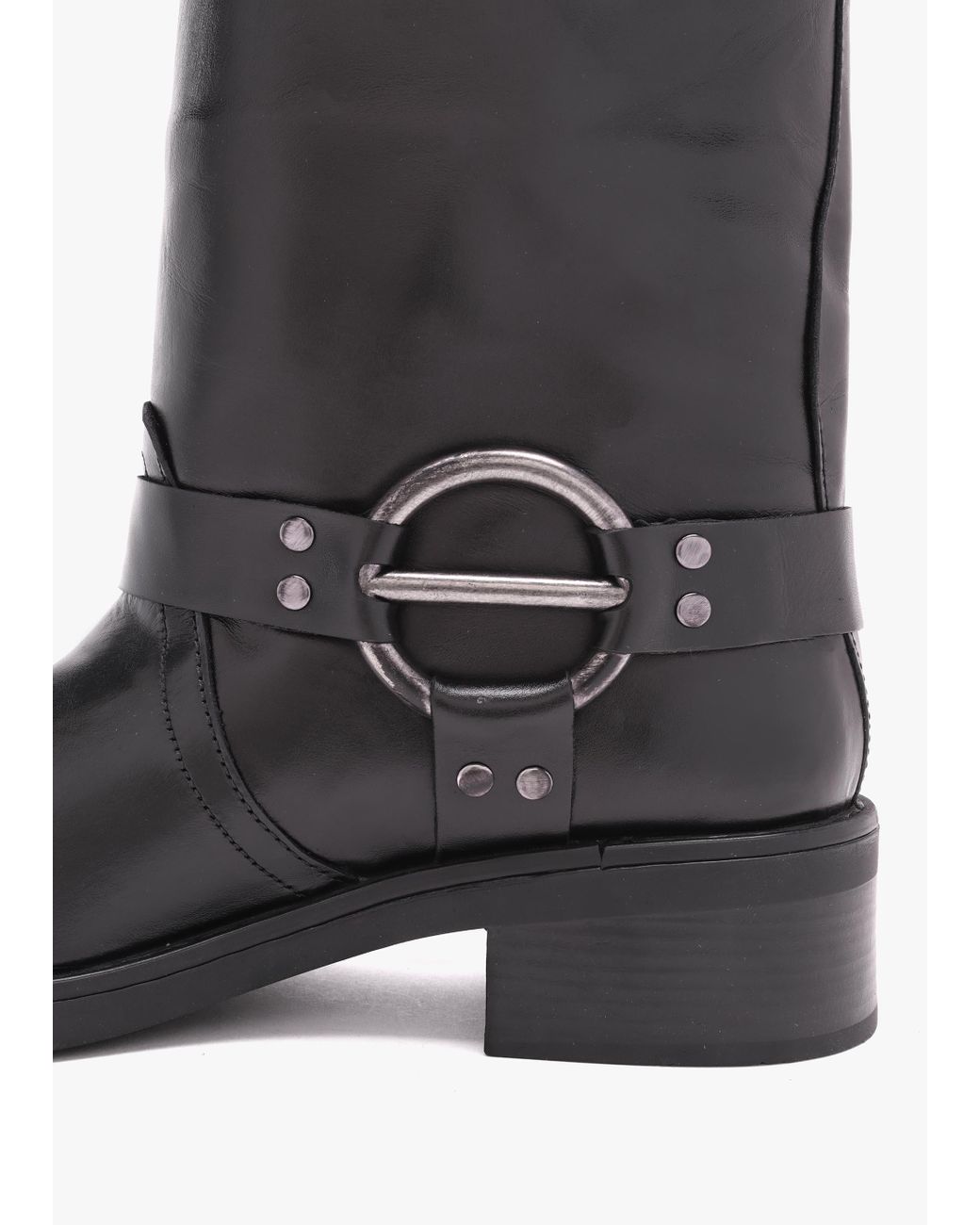 Daniel Ibike Black Leather Chunky Biker Boots