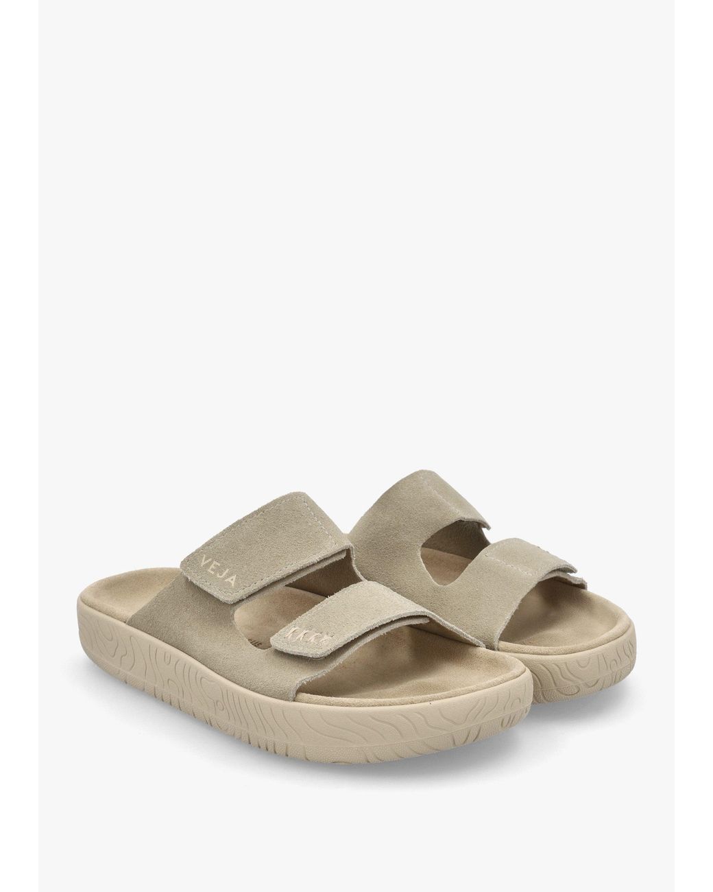 Veja White Etna Taupe Almond Suede Sandals
