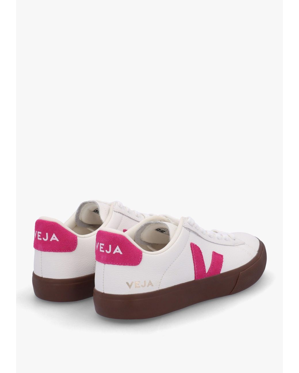 Veja Pink Campo Leather Bark Trainers
