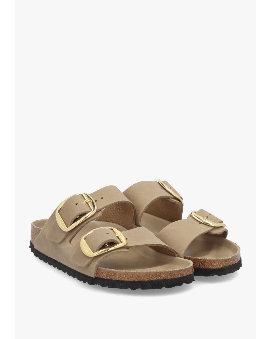 Birkenstock White Arizona Big Buckle Tabacco Oiled Leather Two Bar Mules
