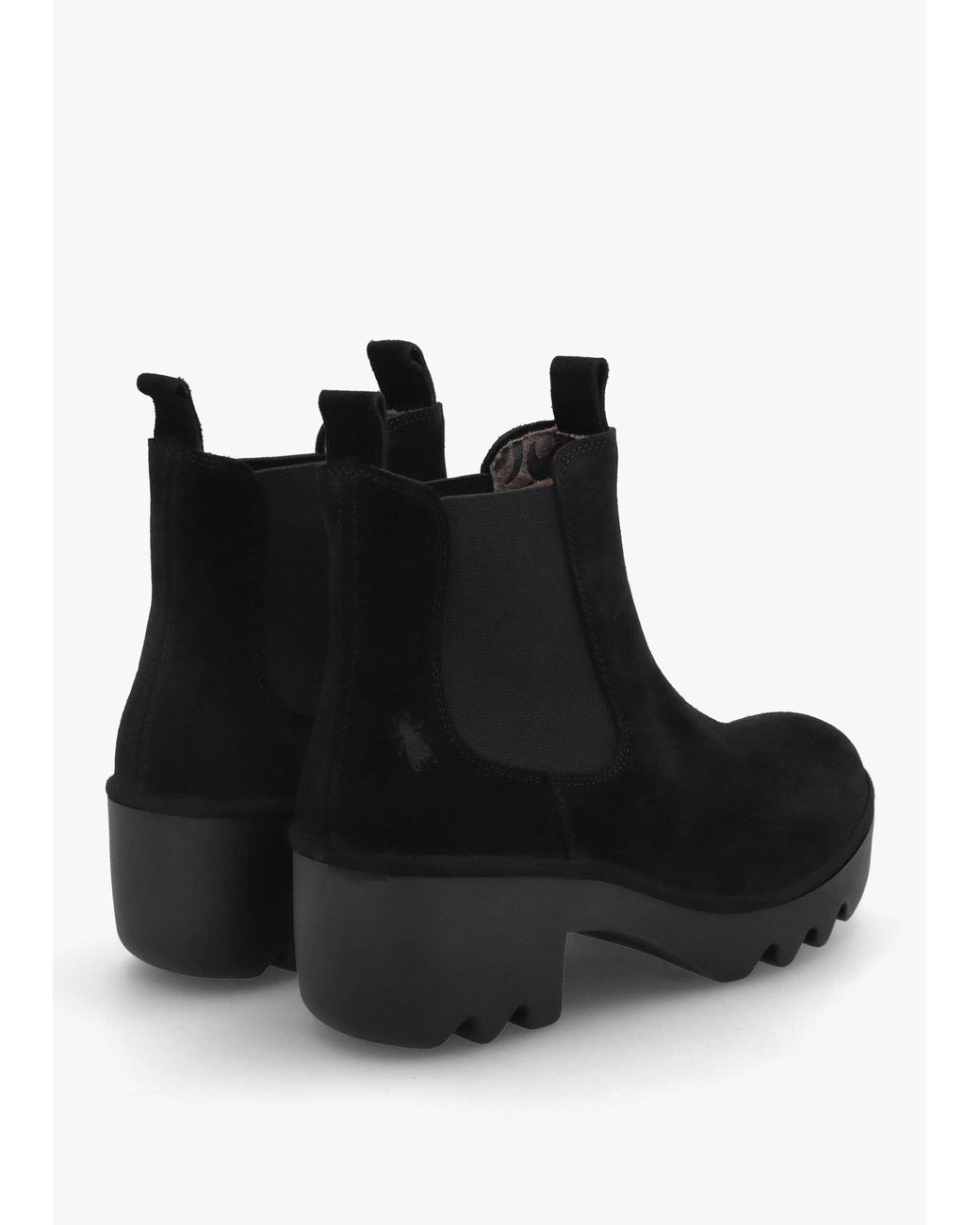 Fly London Black Trig Block Heel Chelsea Boots