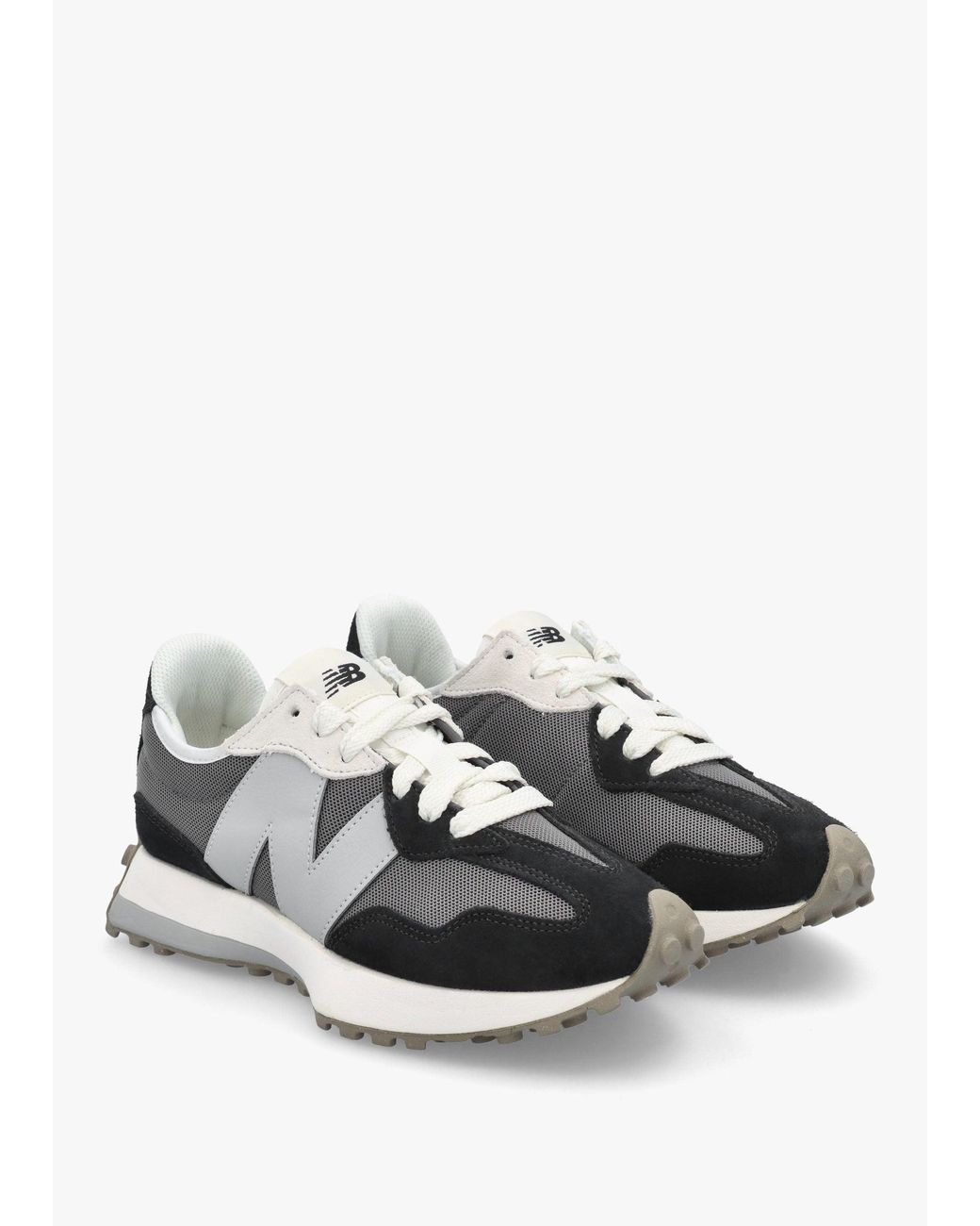 New Balance White 327 & Suede & Mesh Trainers