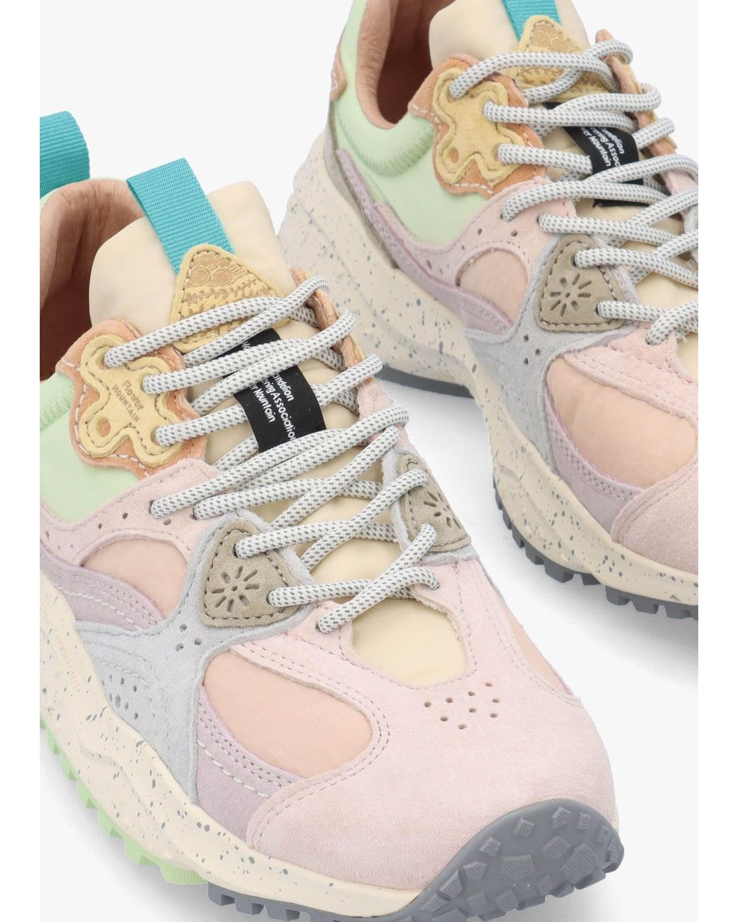 Flower Mountain White Wave Pale Lilac Light Suede Trainers