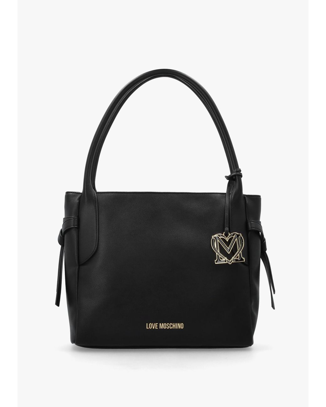 Love Moschino Black Logo Charm Shopper Bag