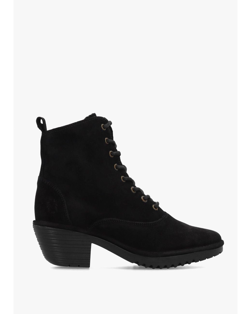 Fly London Black Wune Block Heel Ankle Boots