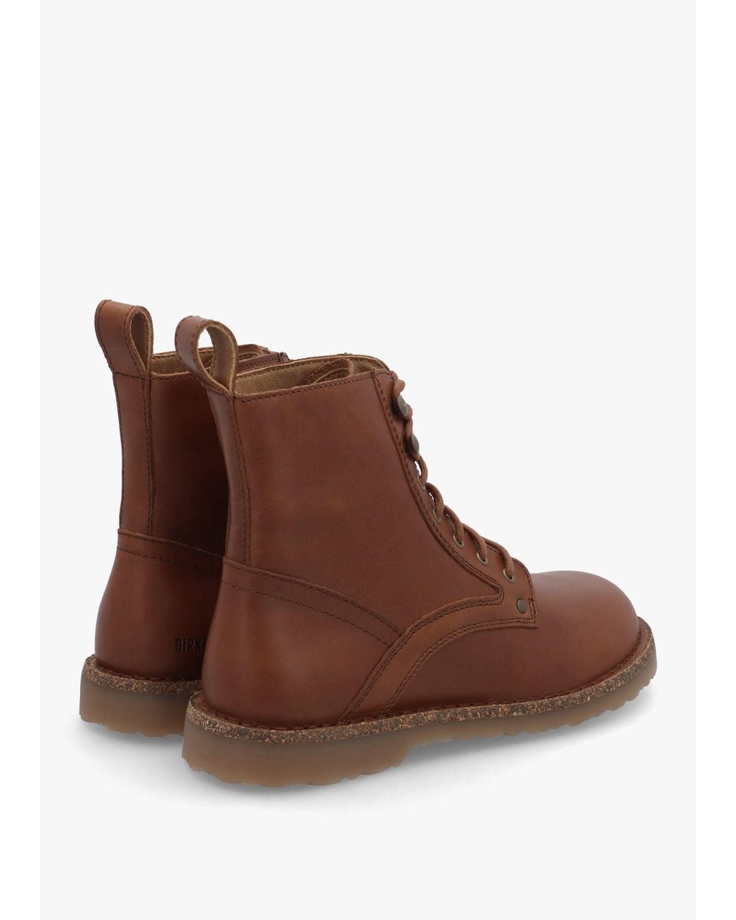 Birkenstock Brown Bryson Natural Leather Cognac Lace Up Ankle Boots
