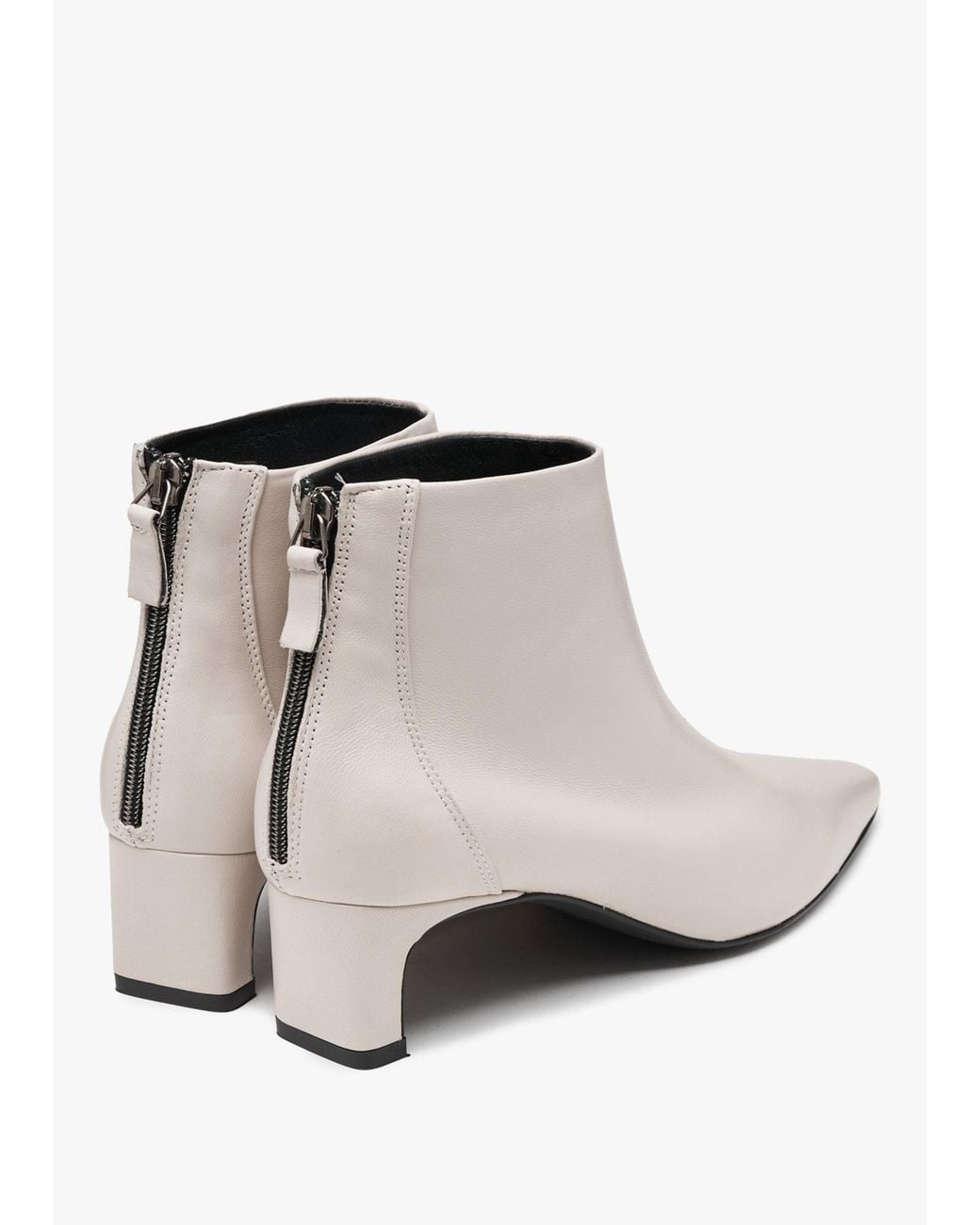 Daniel White Sedda Cream Leather Low Heel Ankle Boots