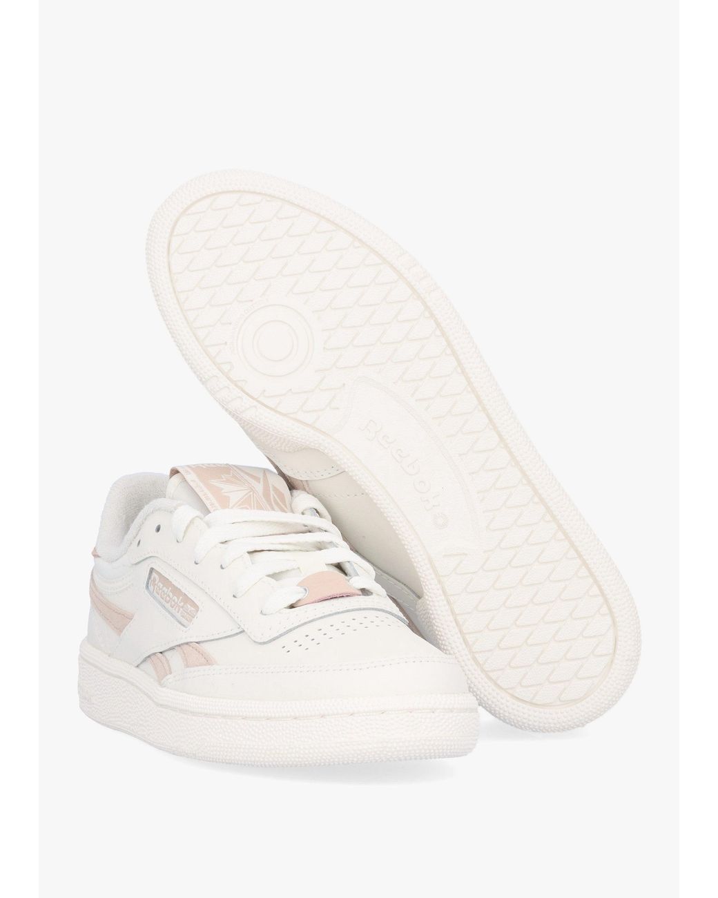 Reebok White Club C Revenge Chalk Stucco Tennis Trainers