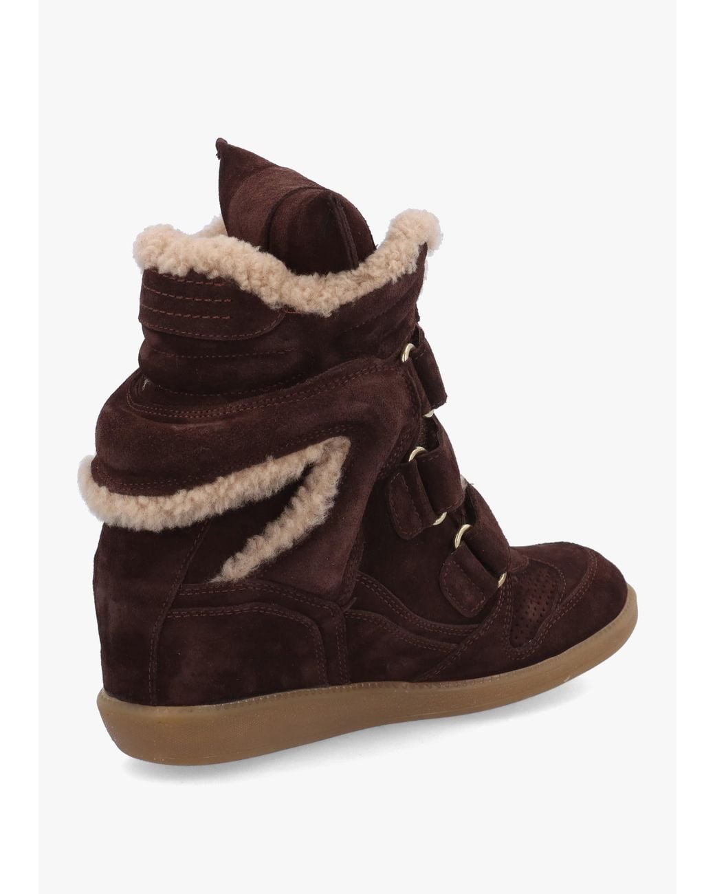 Bronx Brown Jae-Yy Shearling High Top Wedge Trainers