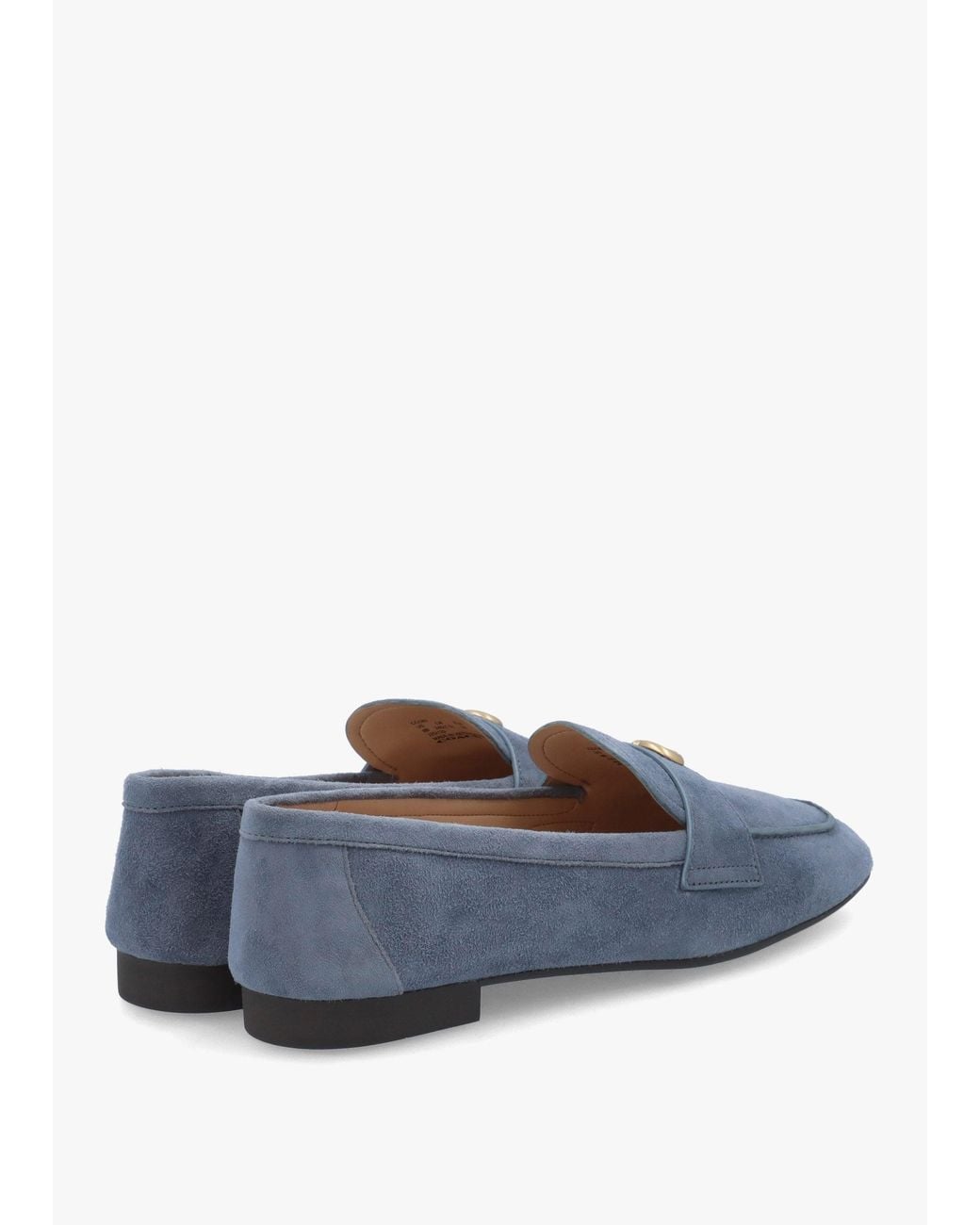COACH Blue Sculpted C Light Denim Suede Loafers