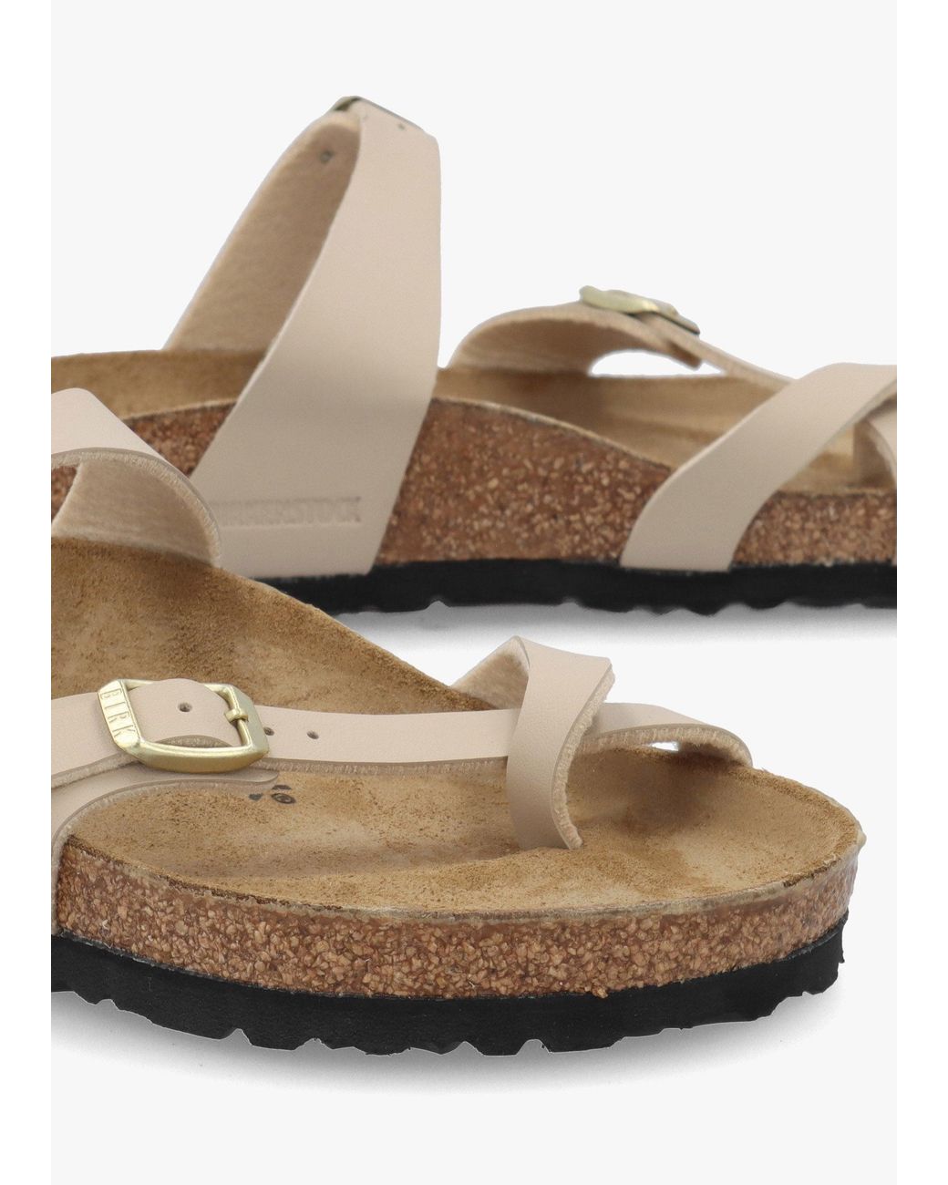 Birkenstock White Mayari Sandcastle Birko-Flor Thong Sandals