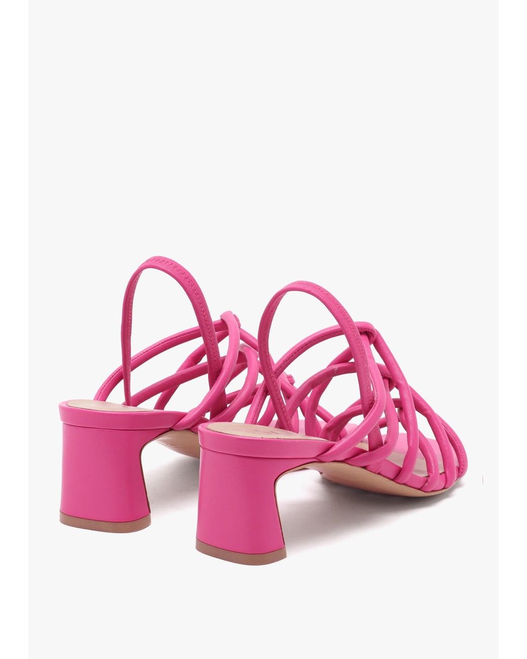 Daniel Pink Sanuma Fuchsia Leather Mini Pillow Strap Heeled Sandals