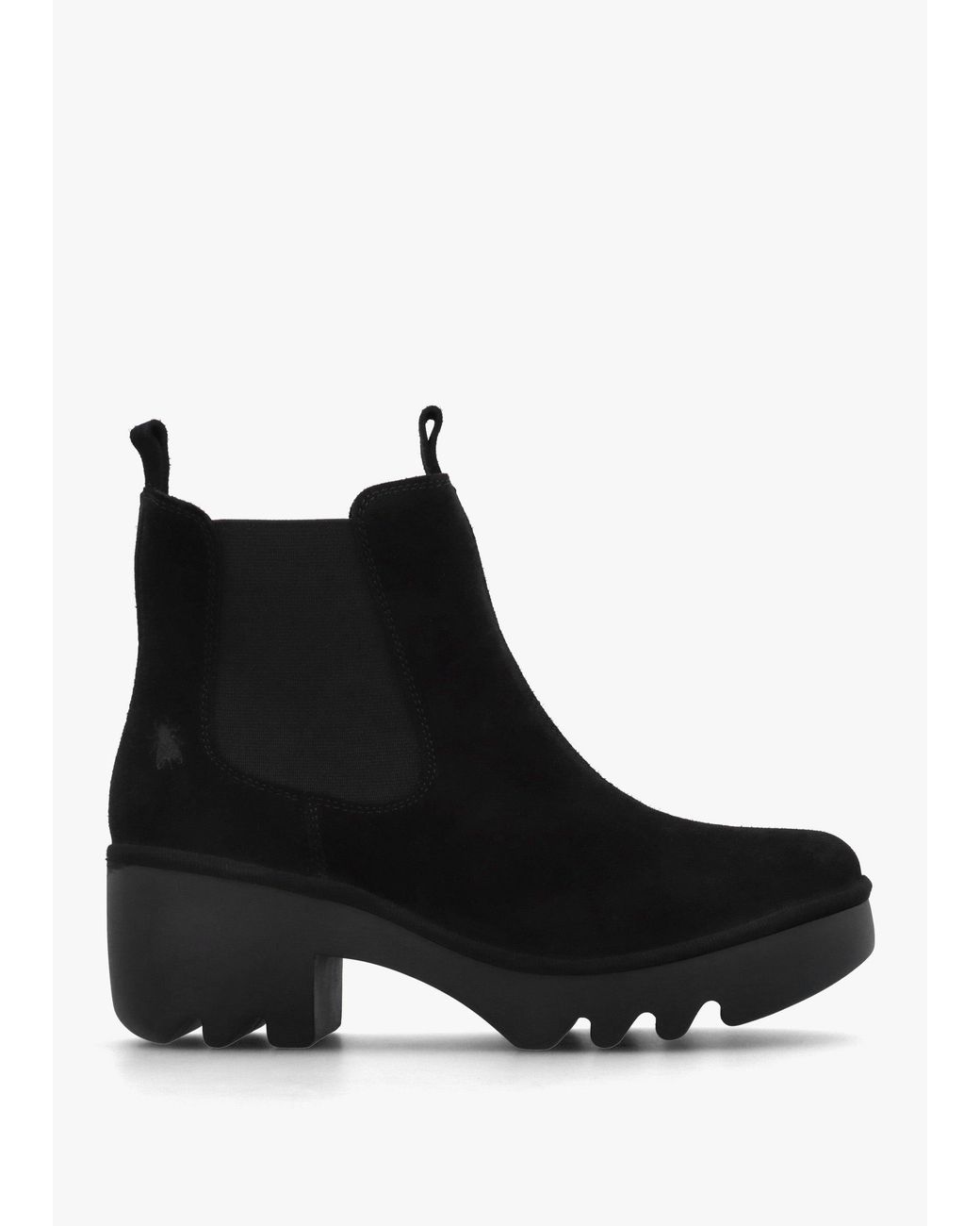 Fly London Black Trig Block Heel Chelsea Boots