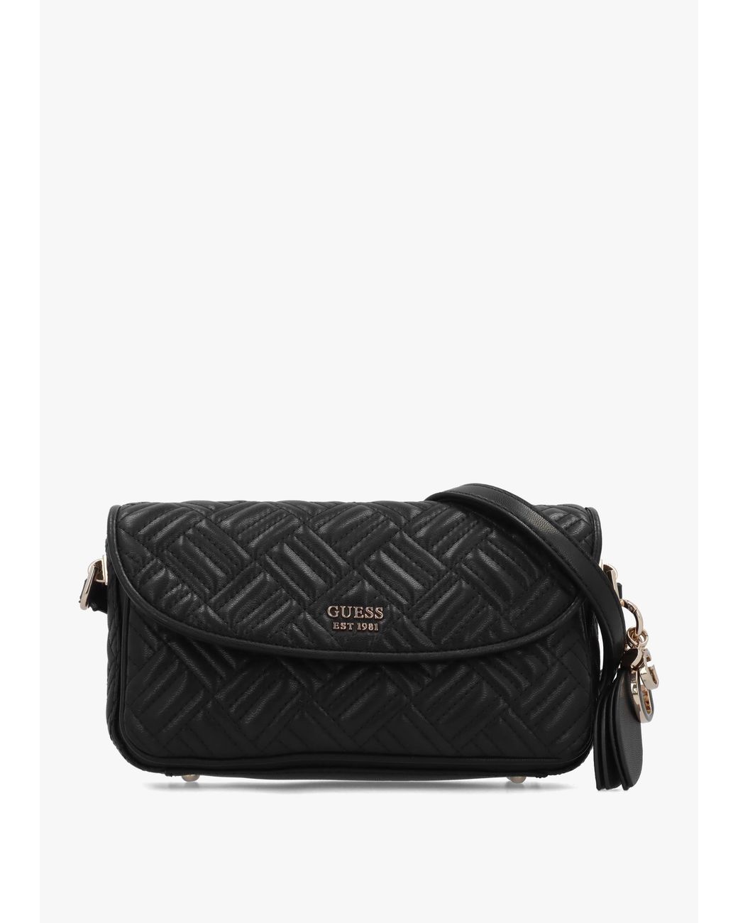 Guess Black Sally Convertible Quilted Cross-Body Bag