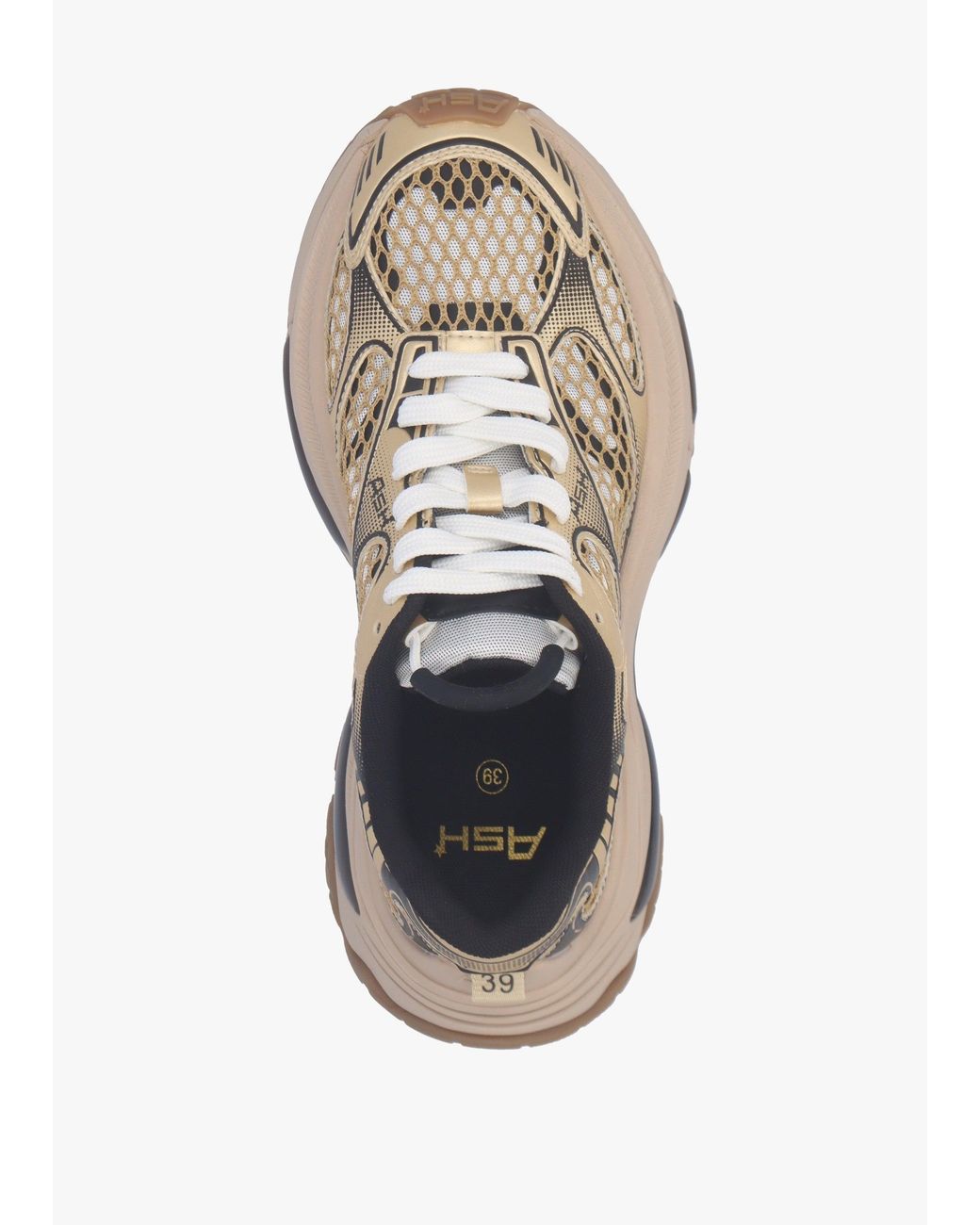 Ash White Dragon Pearlized Chunky Runner Trainers