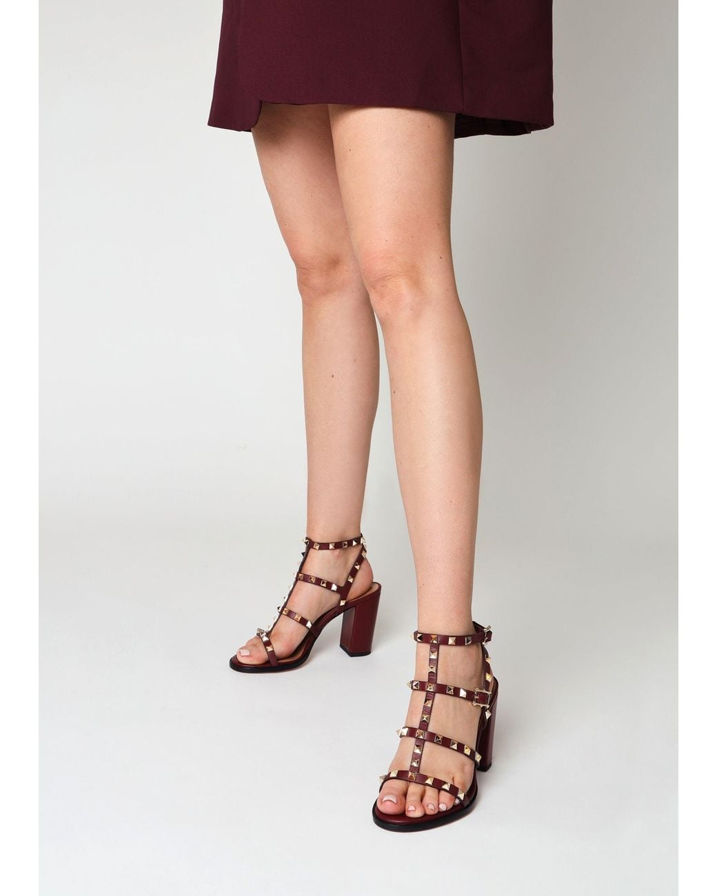 Daniel Pink Pitter Studded Block Heeled Sandals