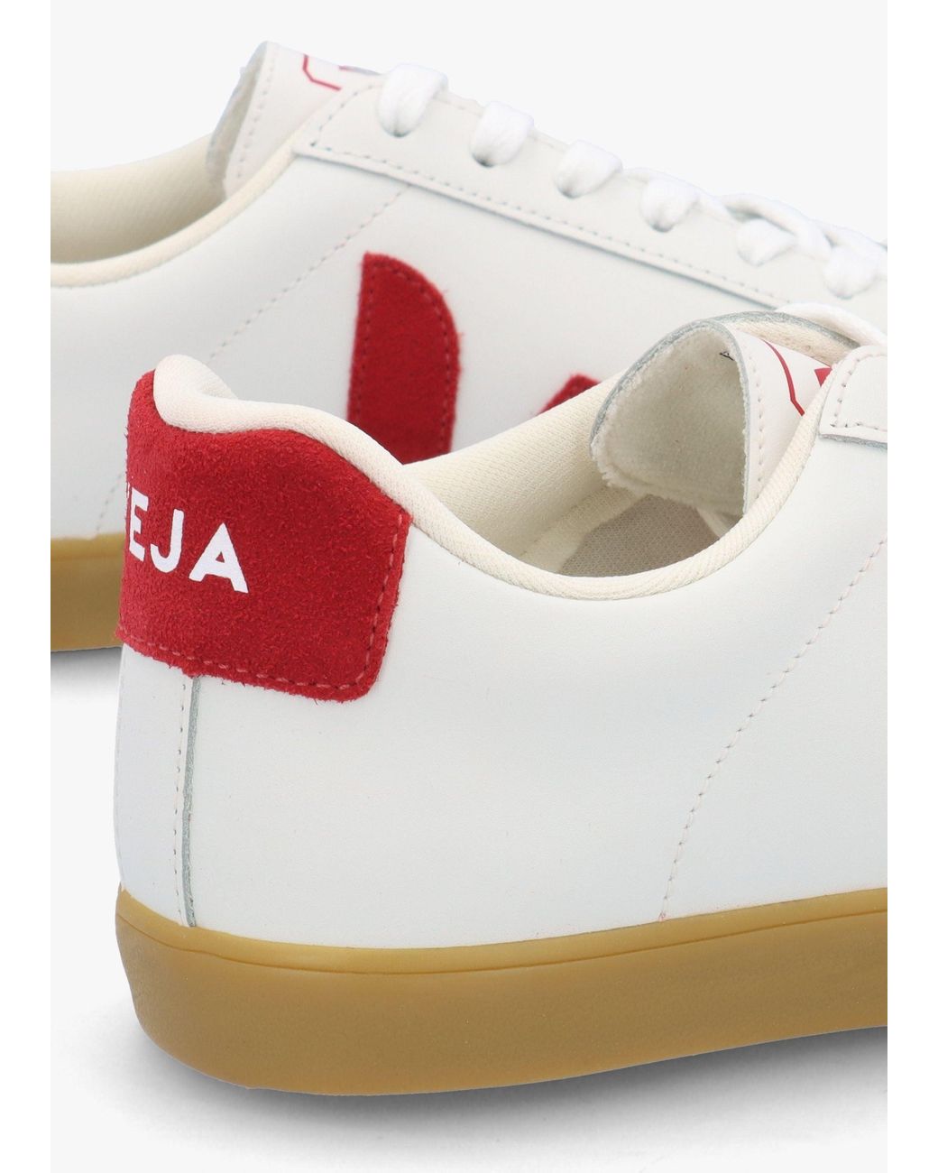 Veja White Esplar Logo Pepper Natural Leather Trainers