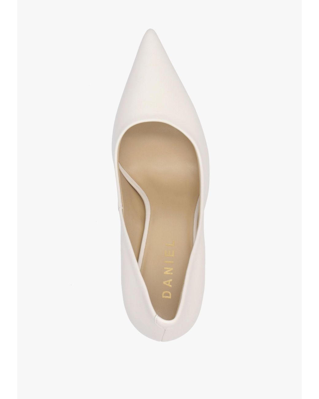Daniel White Enjoy Cream Leather High Heel Court Shoes