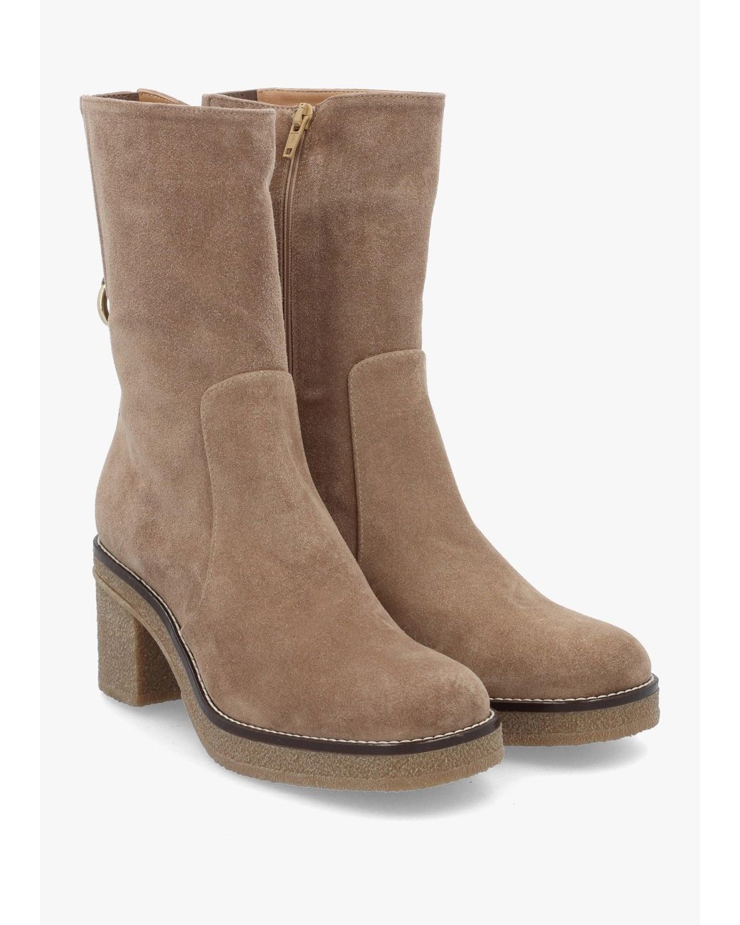 Daniel Brown Block Heel Calf Boots