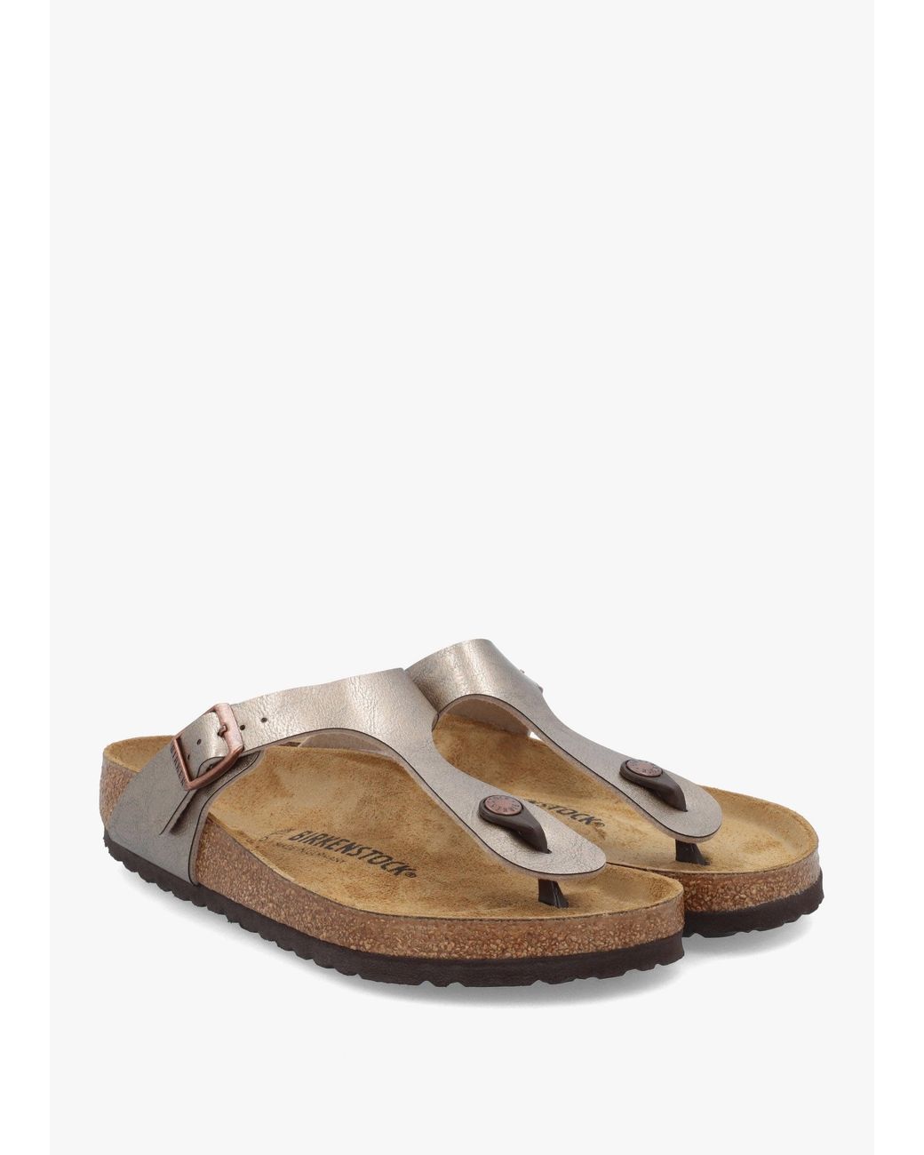 Birkenstock White Gizeh Graceful Taupe Birko-Flor Sandals
