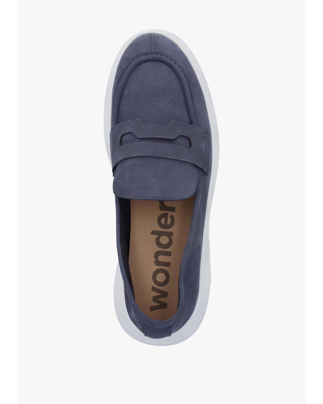 Wonders Blue Estela Nubuck Leather Chunky Loafers