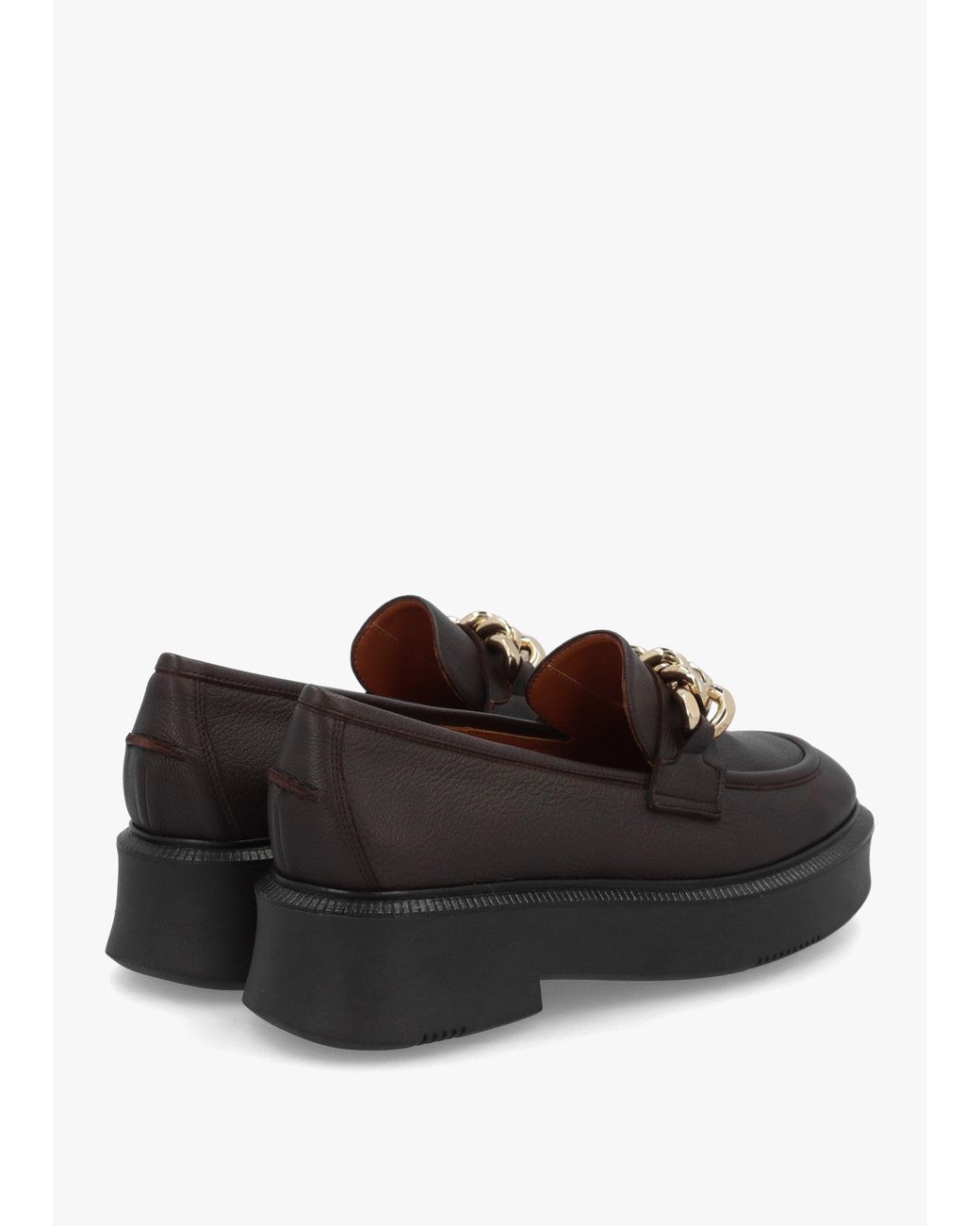 Daniel Black Pebbled Leather Chunky Link Chain Loafers
