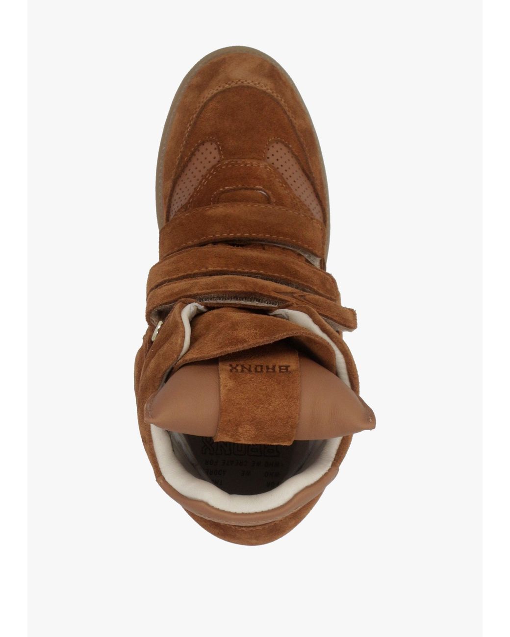 Bronx Brown Jae-Yy Caramel Suede High Top Wedge Trainers