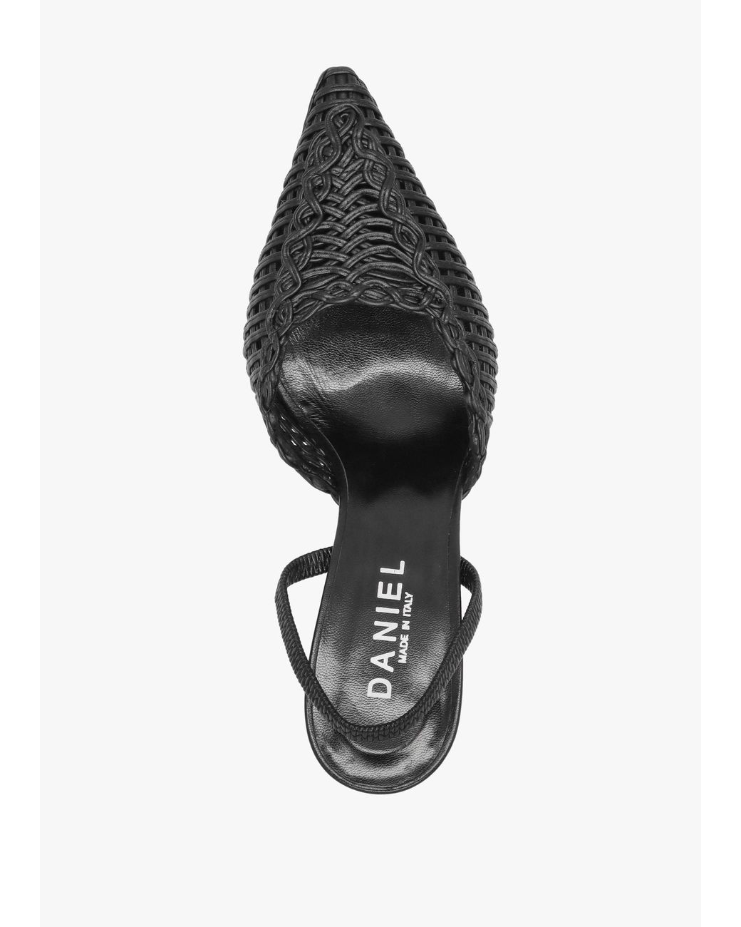 Daniel Black Tiffi Woven Sling Back Mid Heel Court Shoes