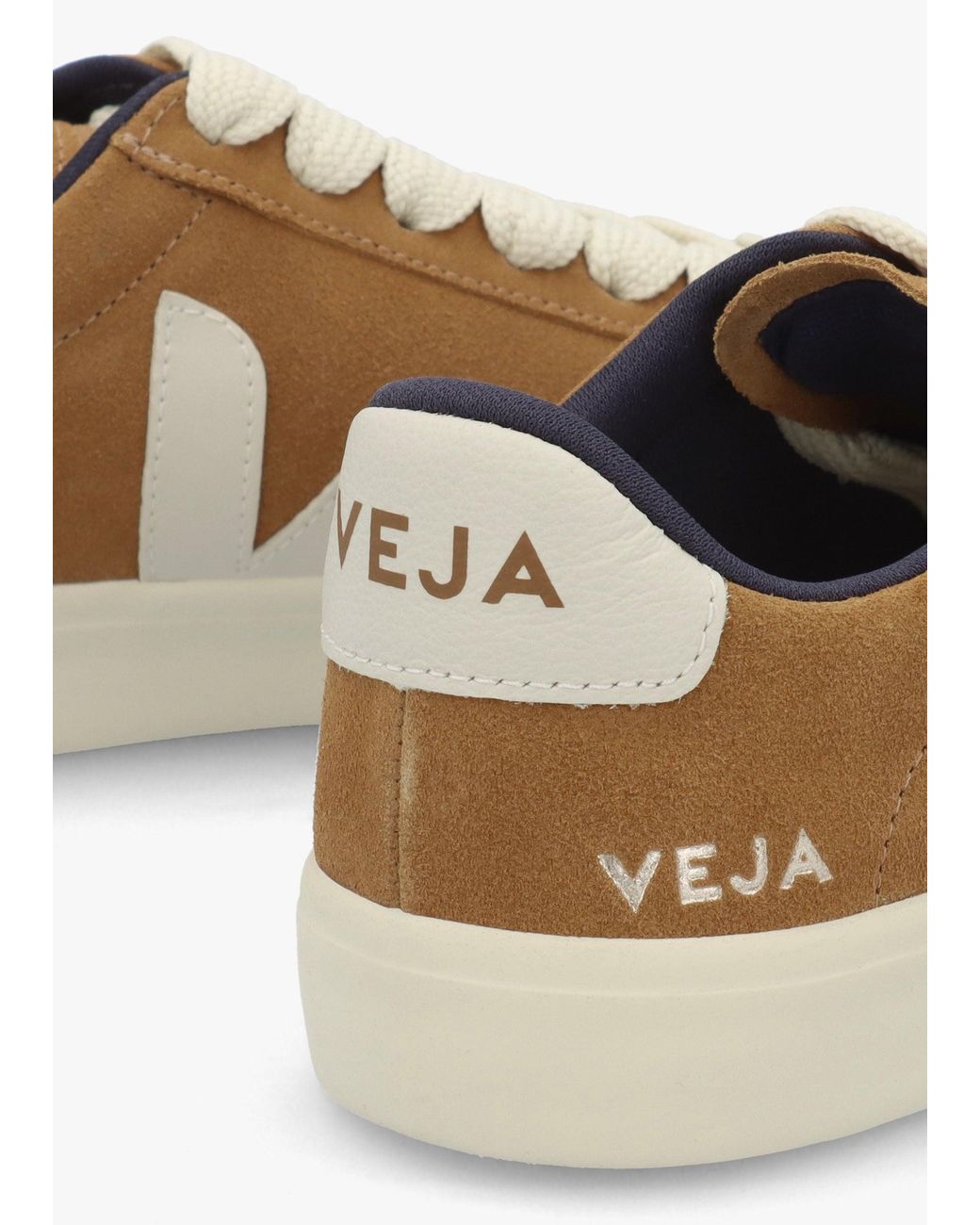 Veja White Campo Suede Camel Pierre Trainers