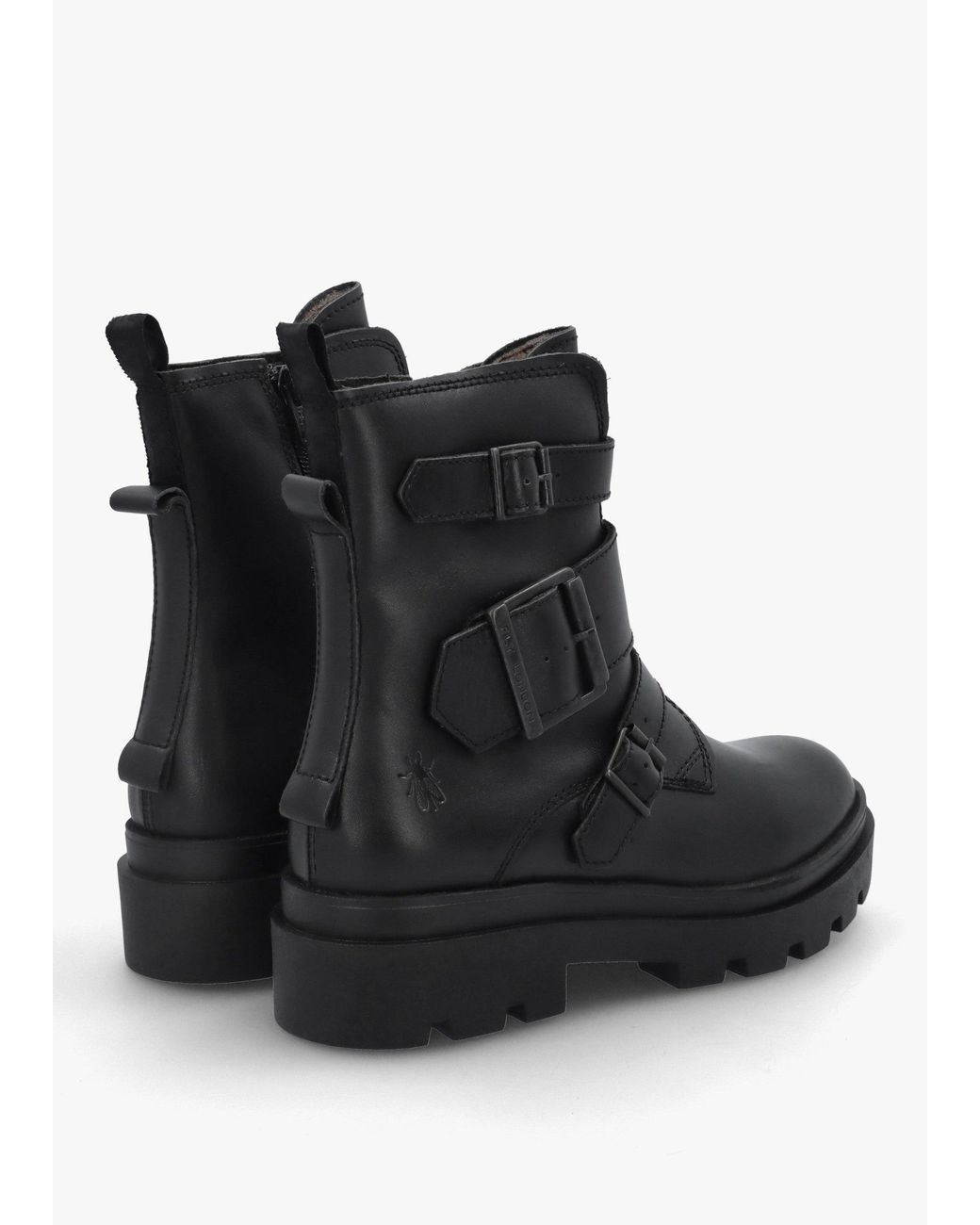 Fly London Black Jeda Biker Boots
